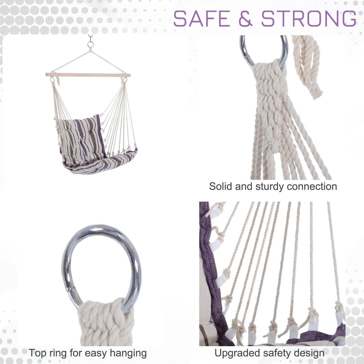 Outsunny Outdoor Hanging Hammock Swing Seat in Brown - ALL4U RETAILER LTD