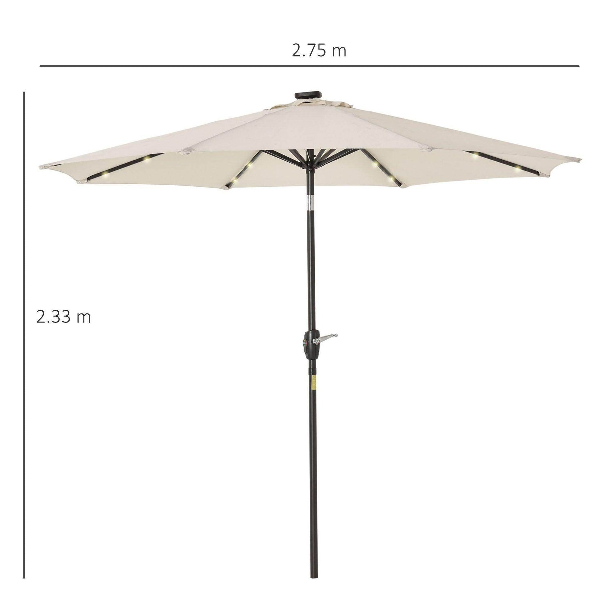 Outsunny Outdoor LED Lighted Sun Umbrella - ALL4U RETAILER LTD