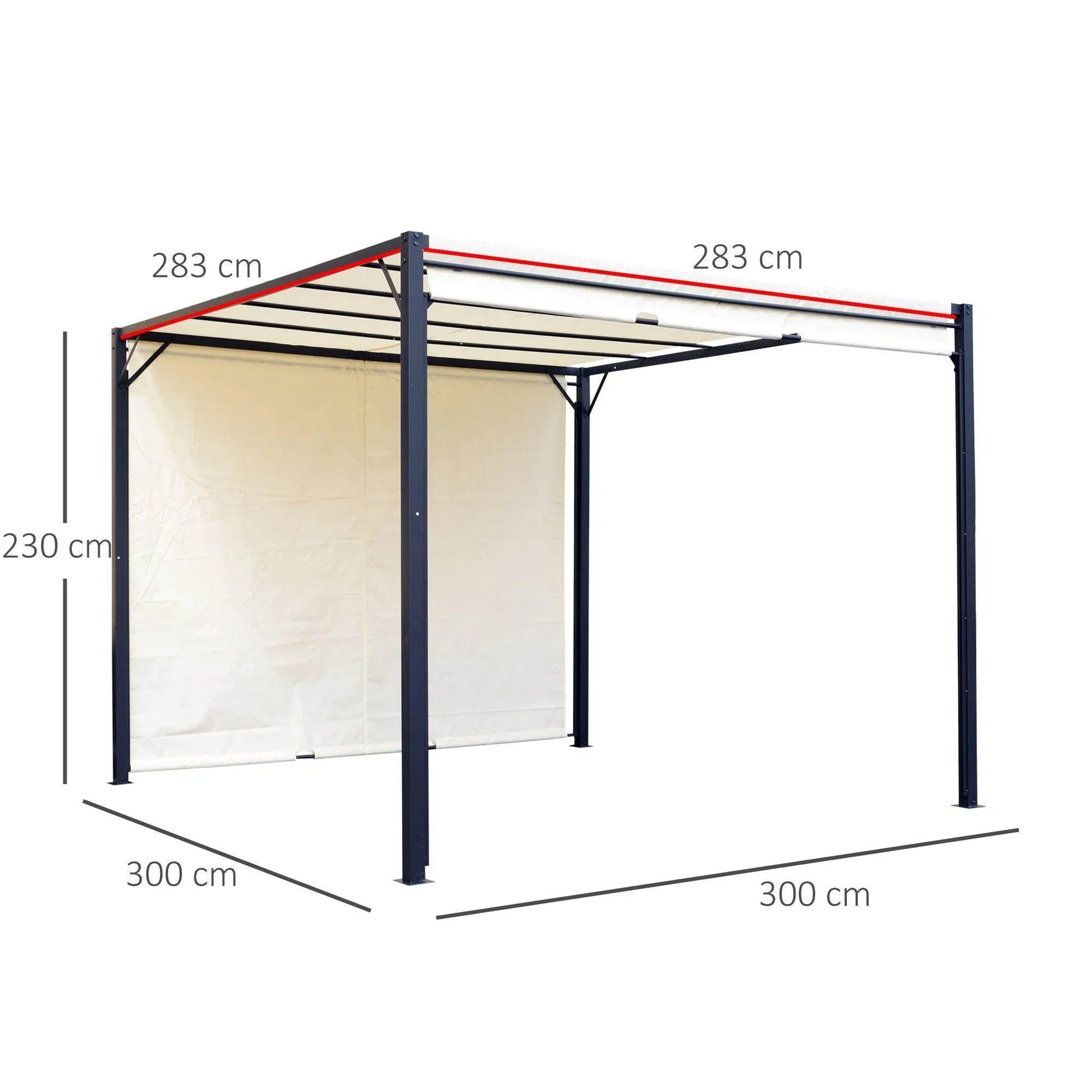 Outsunny Outdoor Party Tent - 3x3m Garden Gazebo - ALL4U RETAILER LTD