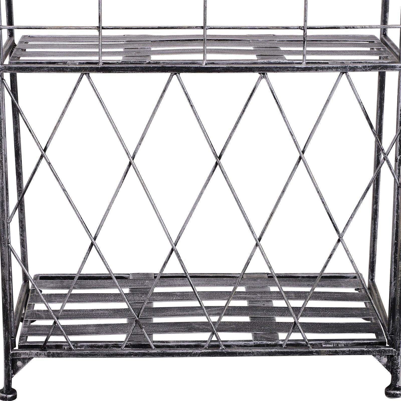 Outsunny Outdoor Plant Stand Display Rack - 3-Tier Metal Flower Holder - ALL4U RETAILER LTD