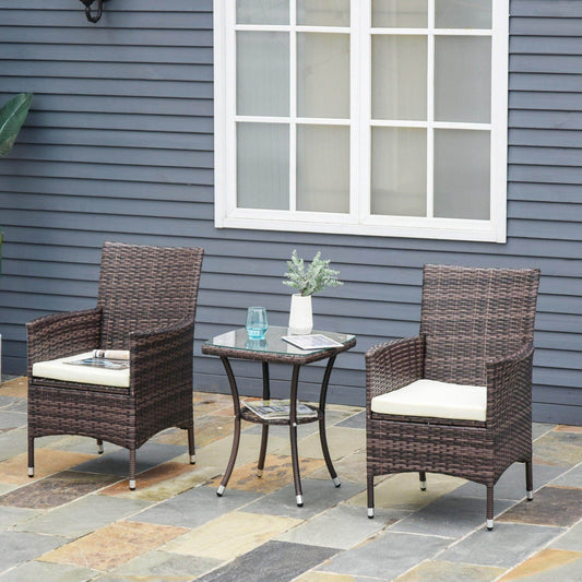Outsunny Outdoor Rattan Armchair Dining Chair - 2 Seater - ALL4U RETAILER LTD