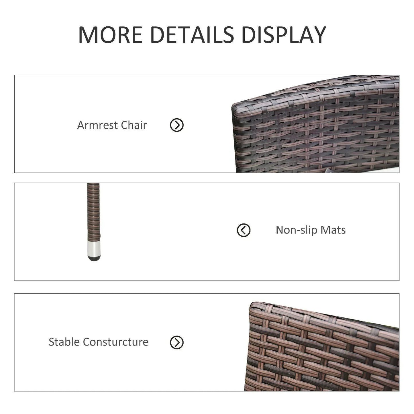 Outsunny Outdoor Rattan Armchair Dining Chair - 2 Seater - ALL4U RETAILER LTD