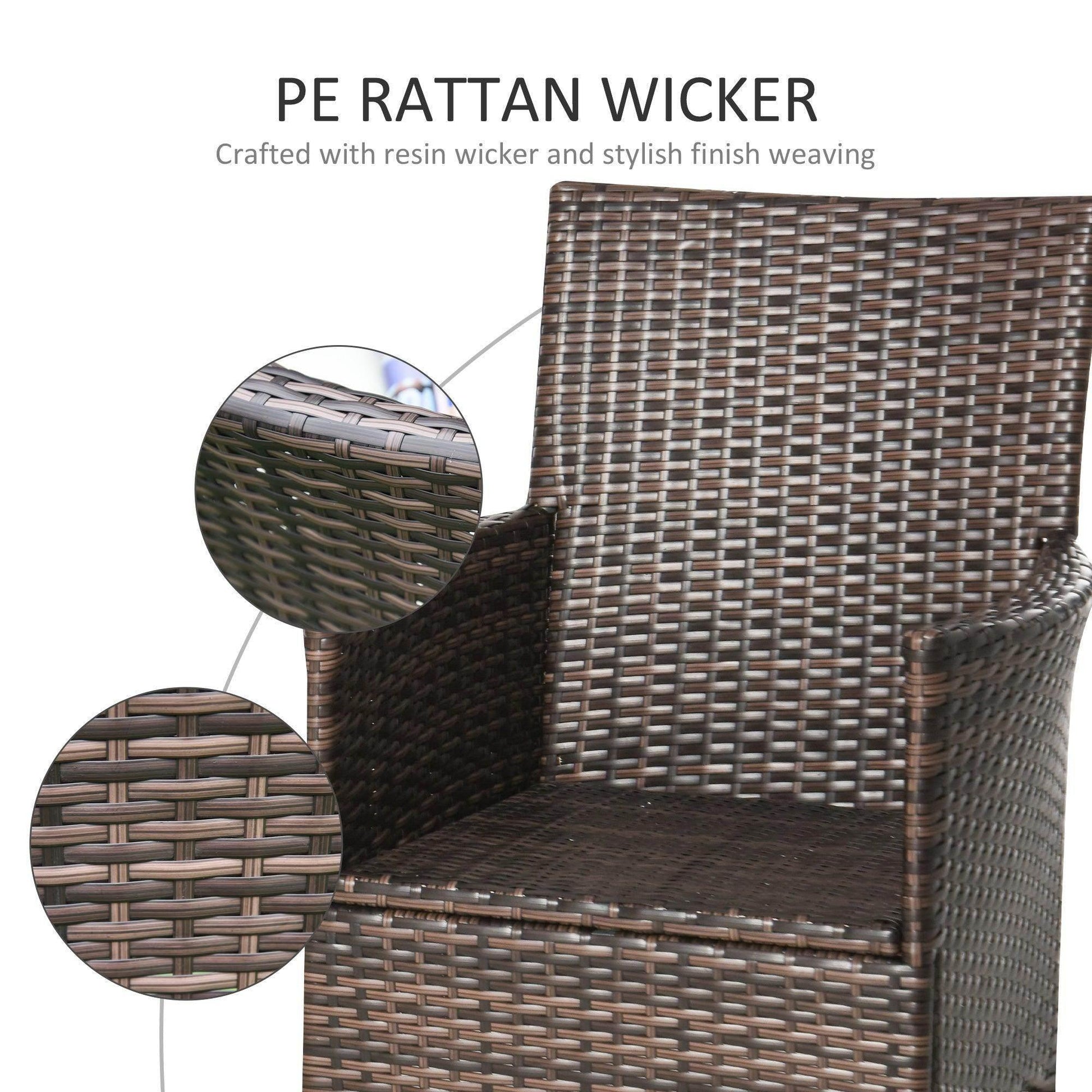 Outsunny Outdoor Rattan Armchair Dining Chair - 2 Seater - ALL4U RETAILER LTD