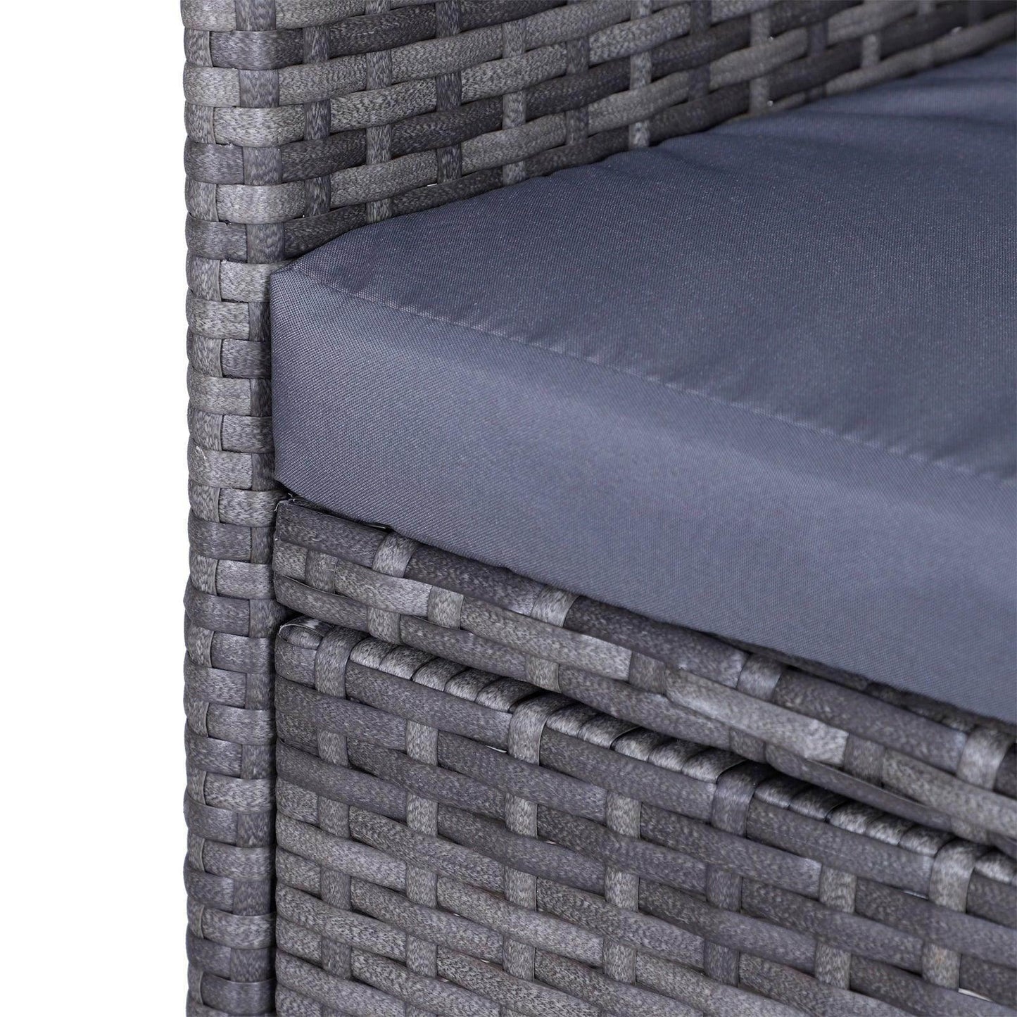 Outsunny Outdoor Rattan Love Seat for Garden Patio - Grey - ALL4U RETAILER LTD