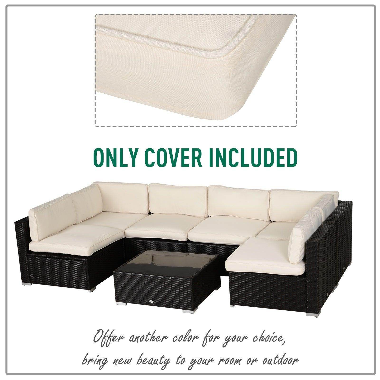 Outsunny Outdoor Rattan Sofa Cushion Cover - Replacement - ALL4U RETAILER LTD