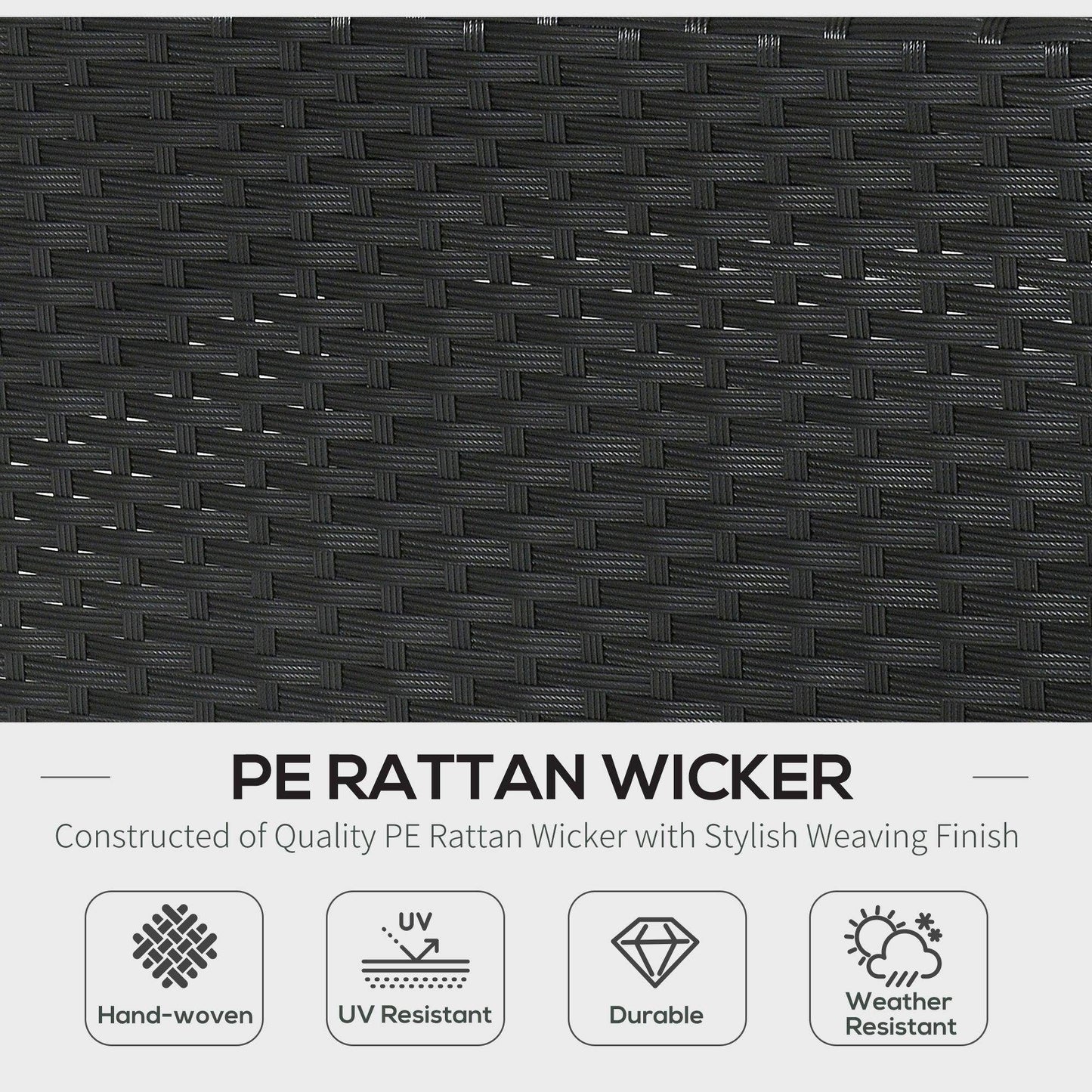 Outsunny Outdoor Rattan Sofa Set - Black - ALL4U RETAILER LTD