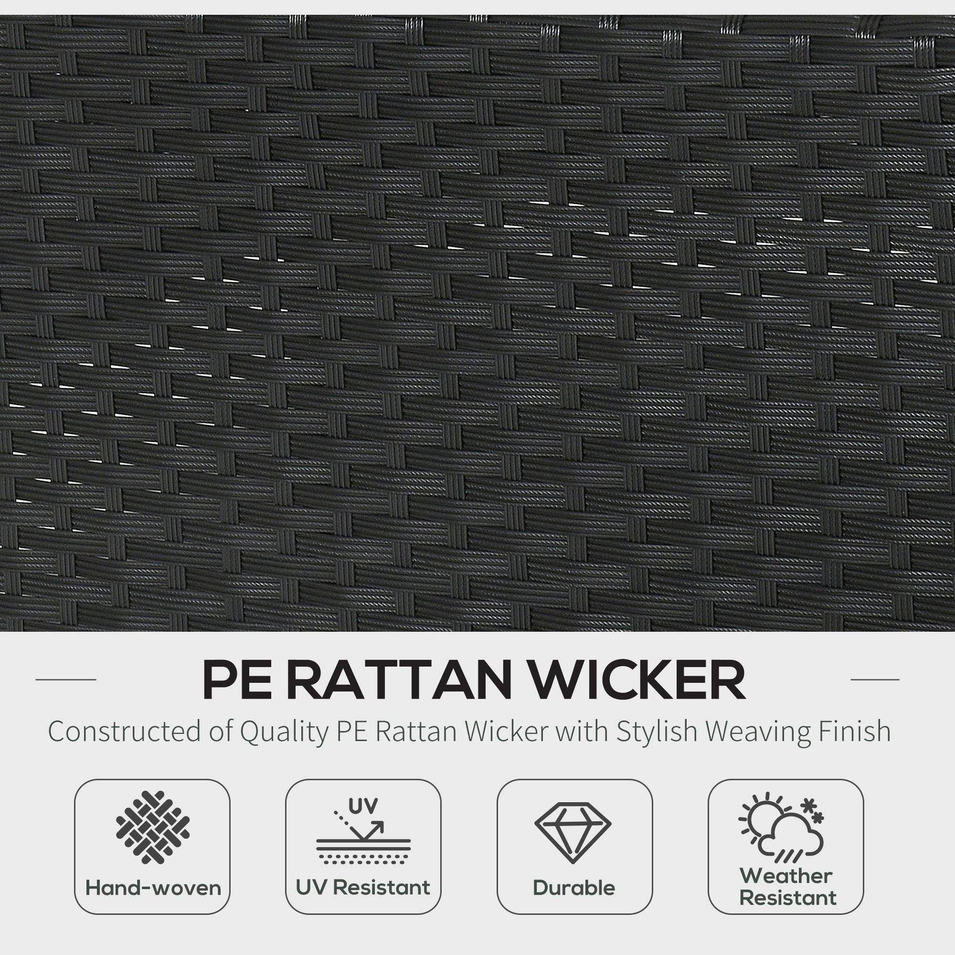 Outsunny Outdoor Rattan Sofa Set - Black - ALL4U RETAILER LTD