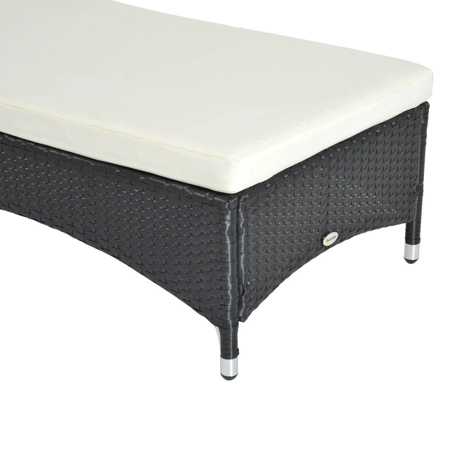 Outsunny Outdoor Reclining Lounger - Black - ALL4U RETAILER LTD