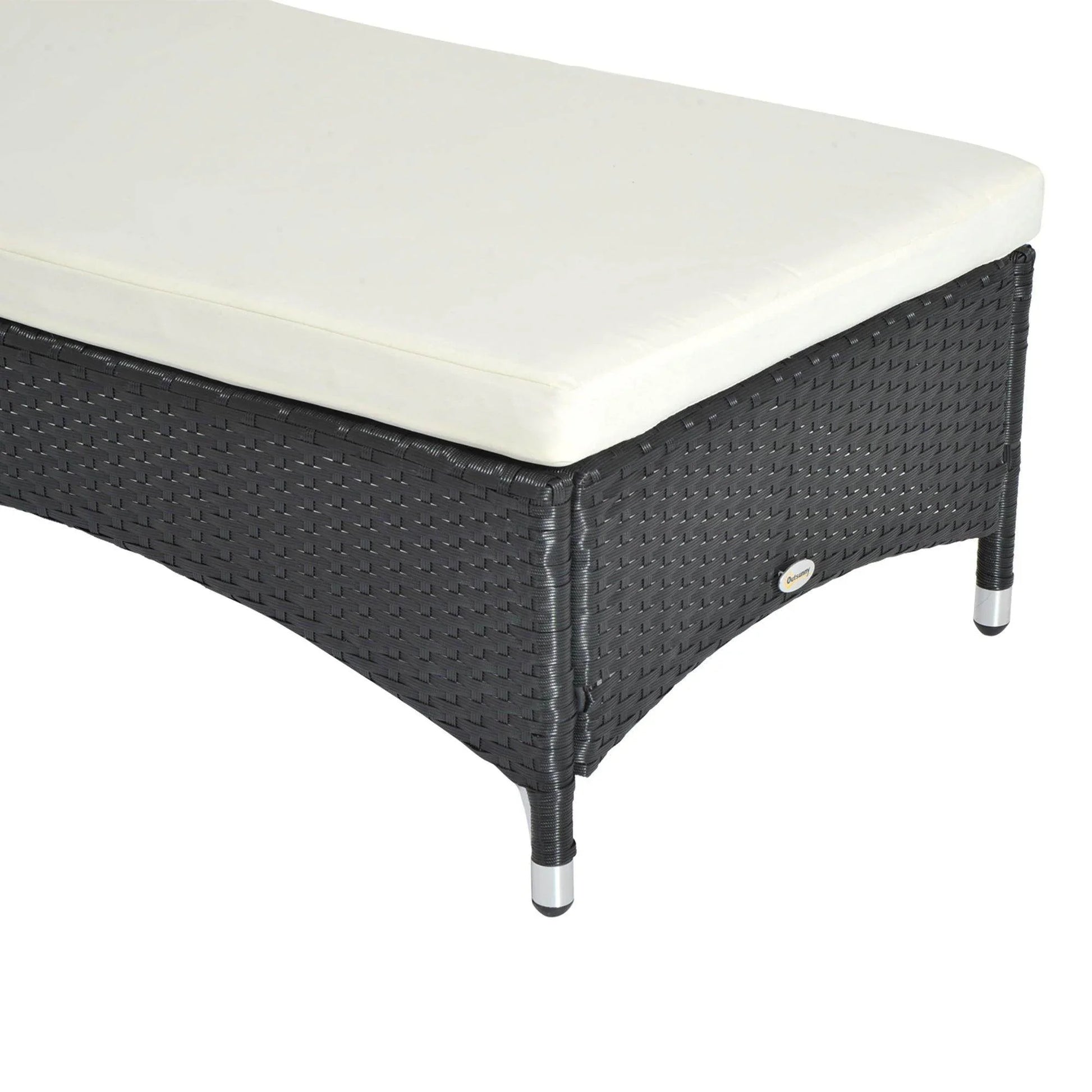 Outsunny Outdoor Reclining Lounger - Black - ALL4U RETAILER LTD