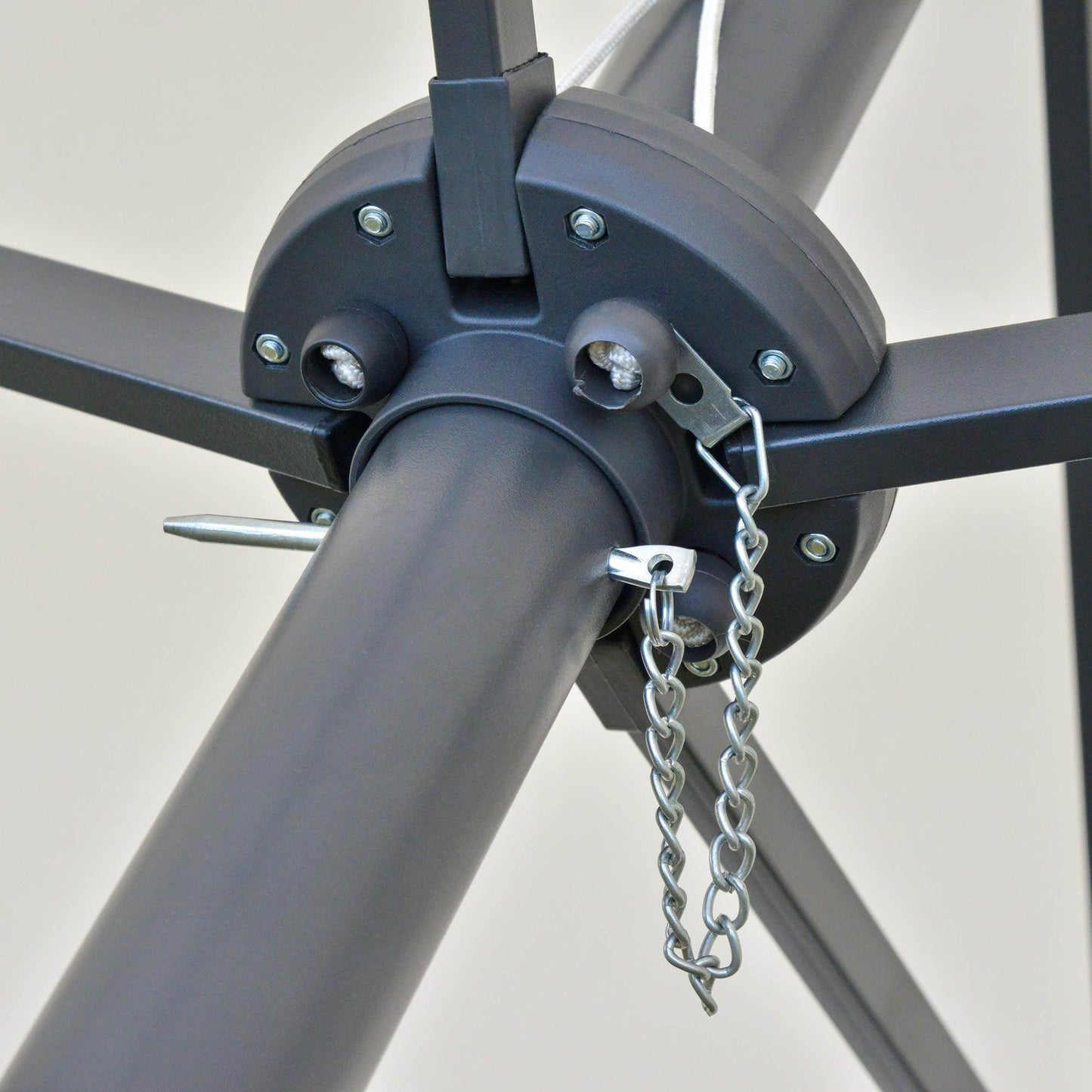 Outsunny Outdoor Sun Umbrella with LED Solar Light - Cream - ALL4U RETAILER LTD