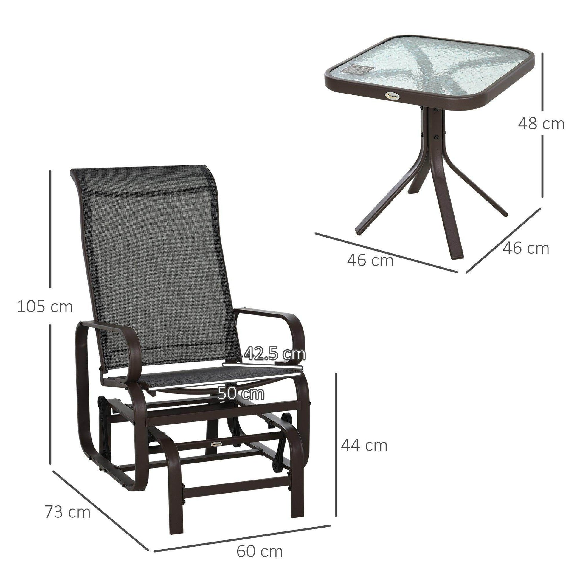 Outsunny Outdoor Swing Chair Set with Tea Table - Patio Furniture - ALL4U RETAILER LTD