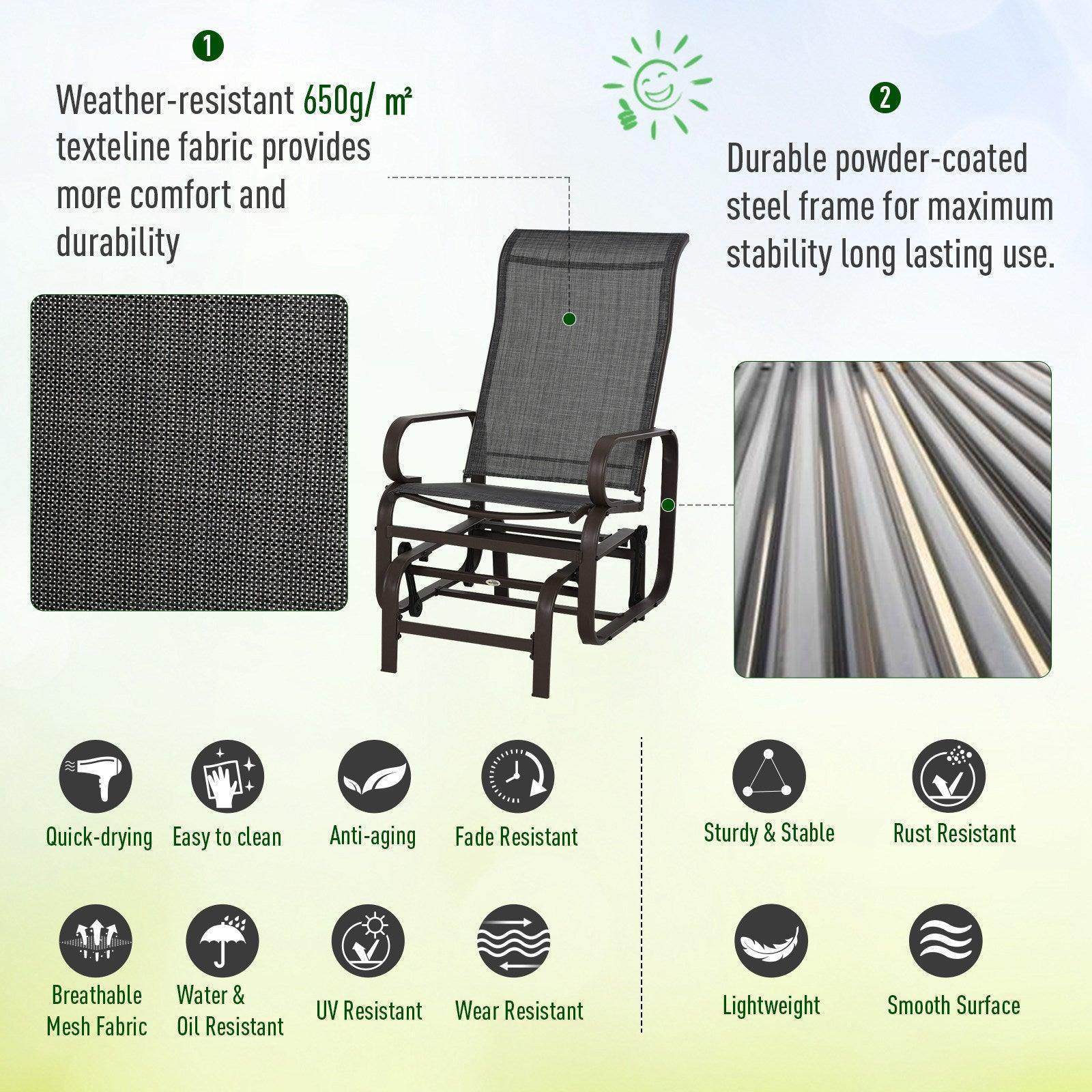 Outsunny Outdoor Swing Chair Set with Tea Table - Patio Furniture - ALL4U RETAILER LTD