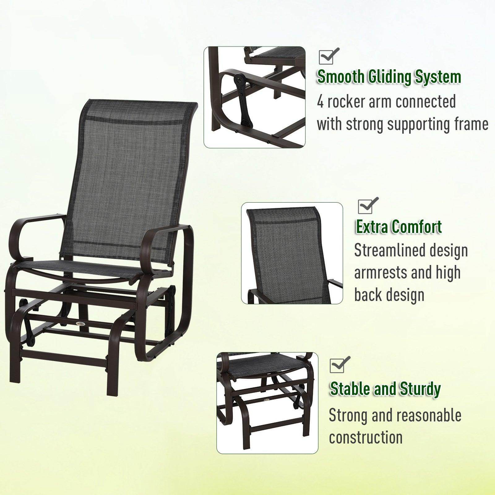 Outsunny Outdoor Swing Chair Set with Tea Table - Patio Furniture - ALL4U RETAILER LTD