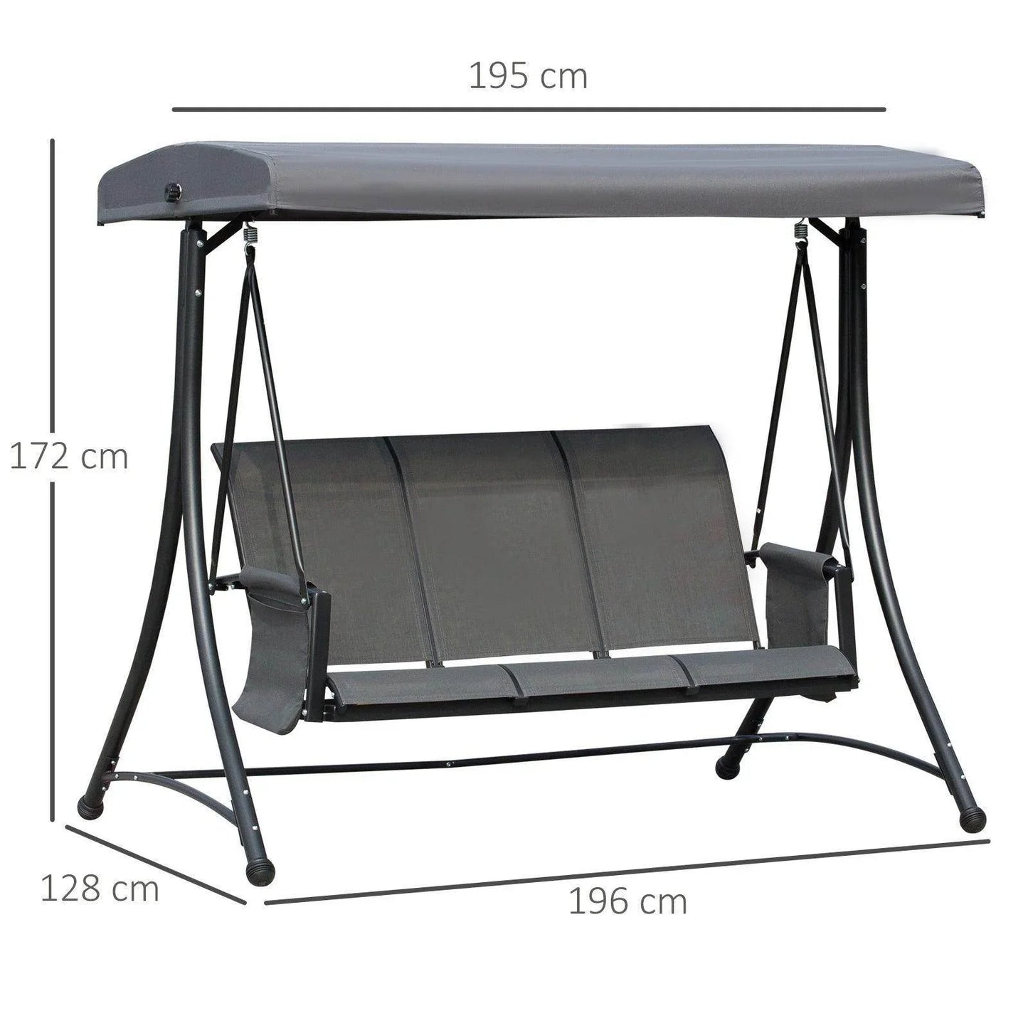 Outsunny Outdoor Swing Chair with Adjustable Canopy - ALL4U RETAILER LTD