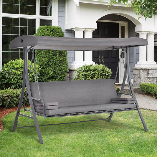 Outsunny Outdoor Swing Chair with Canopy - Grey - ALL4U RETAILER LTD