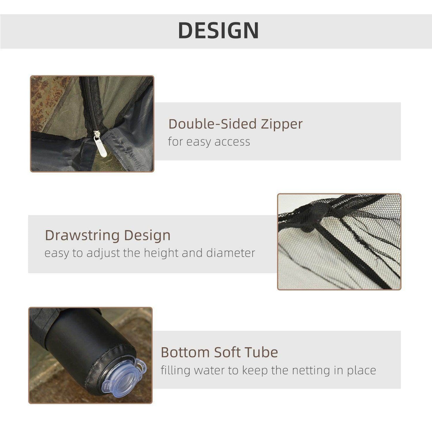 Outsunny Outdoor Umbrella Table Screen with Zipped Door - ALL4U RETAILER LTD