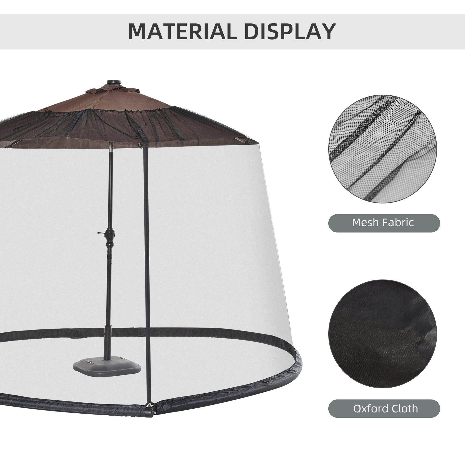 Outsunny Outdoor Umbrella Table Screen with Zipped Door - ALL4U RETAILER LTD