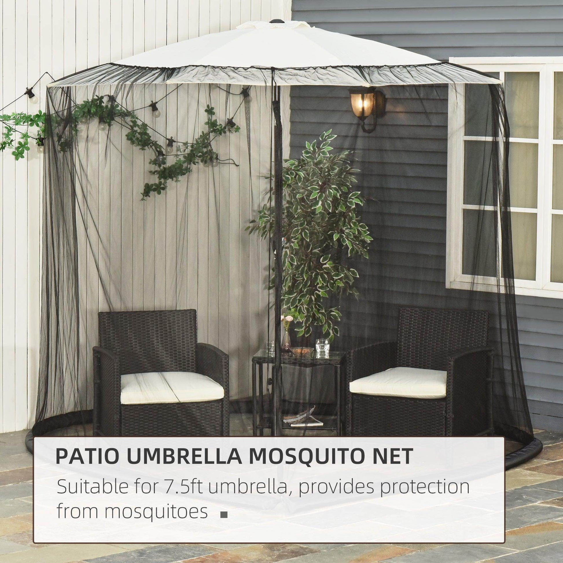 Outsunny Outdoor Umbrella Table Screen with Zipped Door - ALL4U RETAILER LTD
