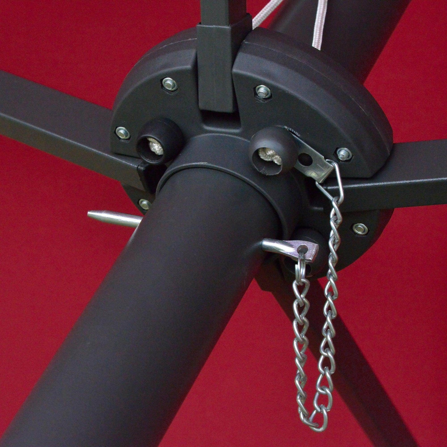 Outsunny Outdoor Umbrella with Solar Lights - Wine Red - ALL4U RETAILER LTD