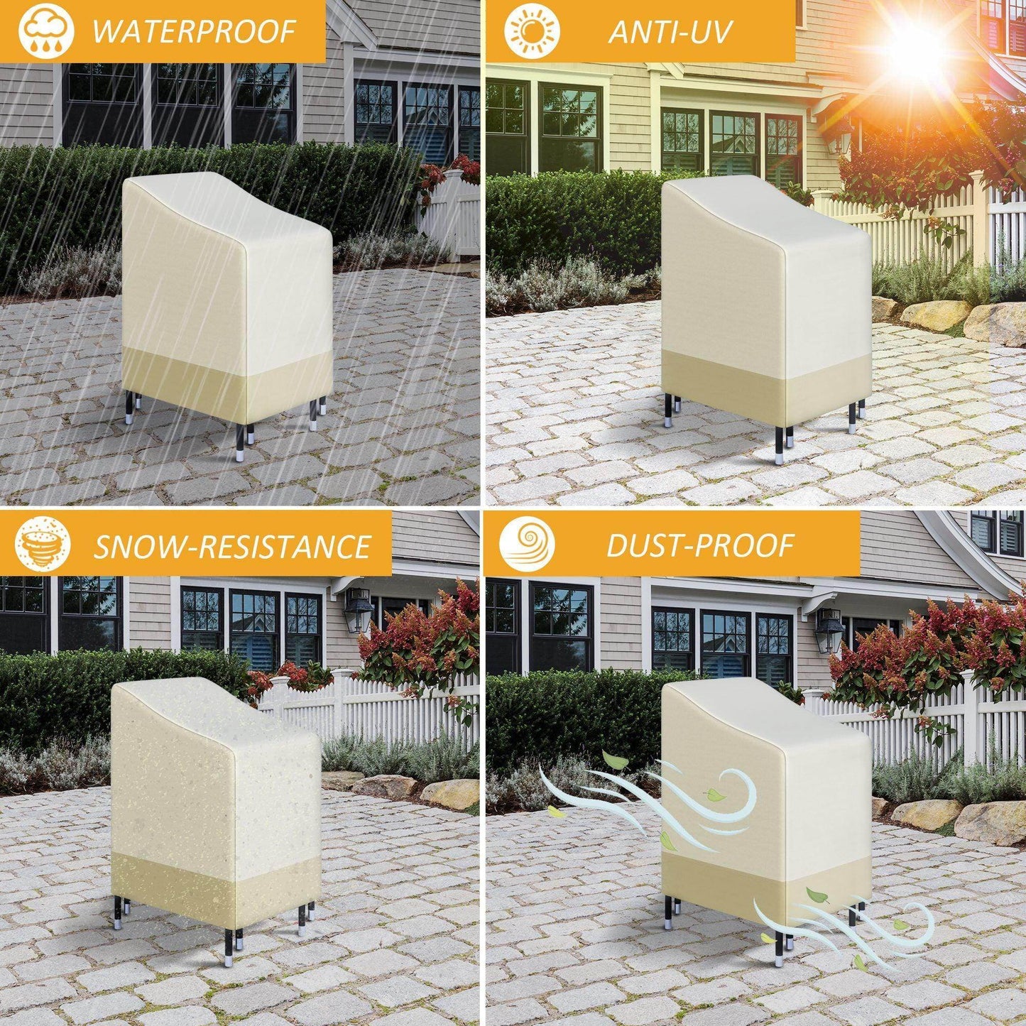 Outsunny Outdoor Waterproof Furniture Cover for Wicker Chairs - ALL4U RETAILER LTD