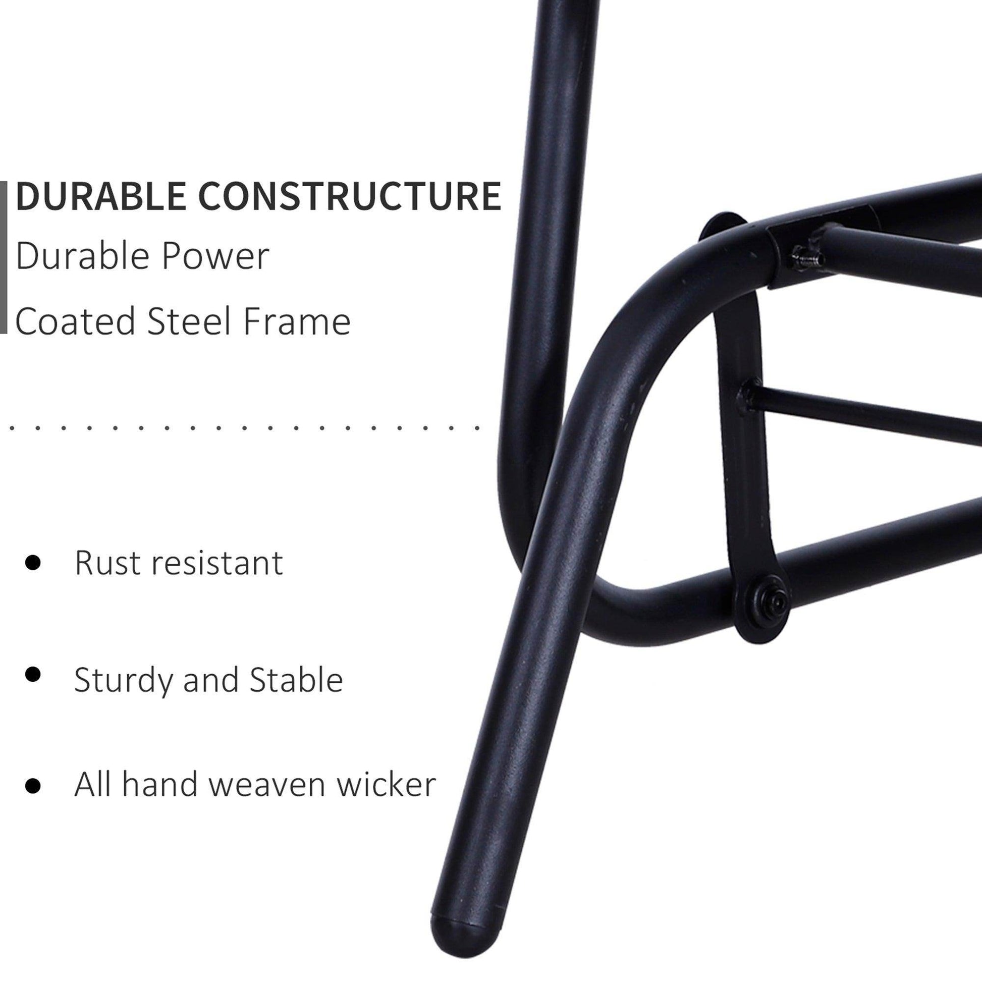 Outsunny Outdoor Wicker Glider Bench Chair - Back - ALL4U RETAILER LTD