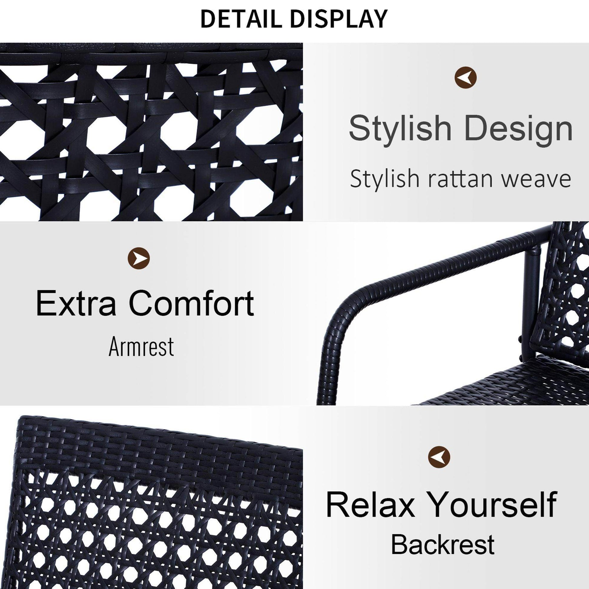 Outsunny Outdoor Wicker Glider Bench Chair - Back - ALL4U RETAILER LTD