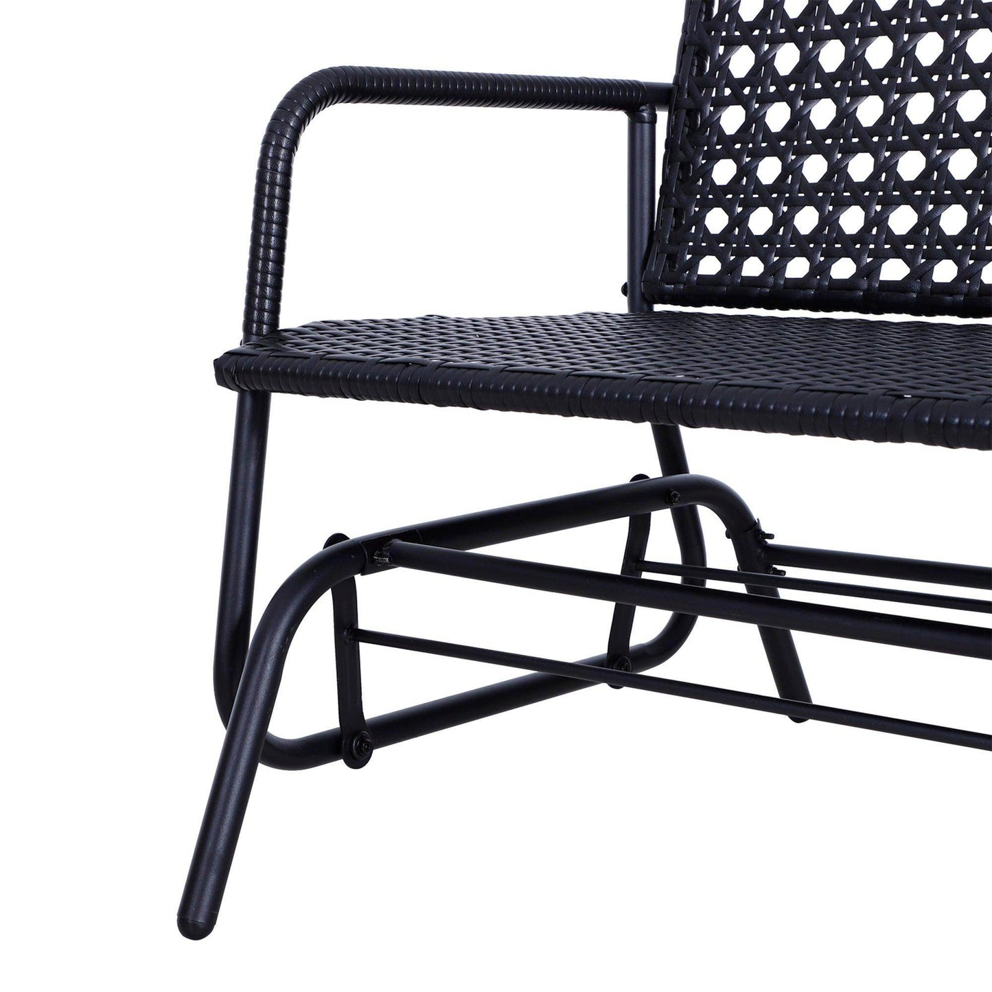 Outsunny Outdoor Wicker Glider Bench Chair - Back - ALL4U RETAILER LTD