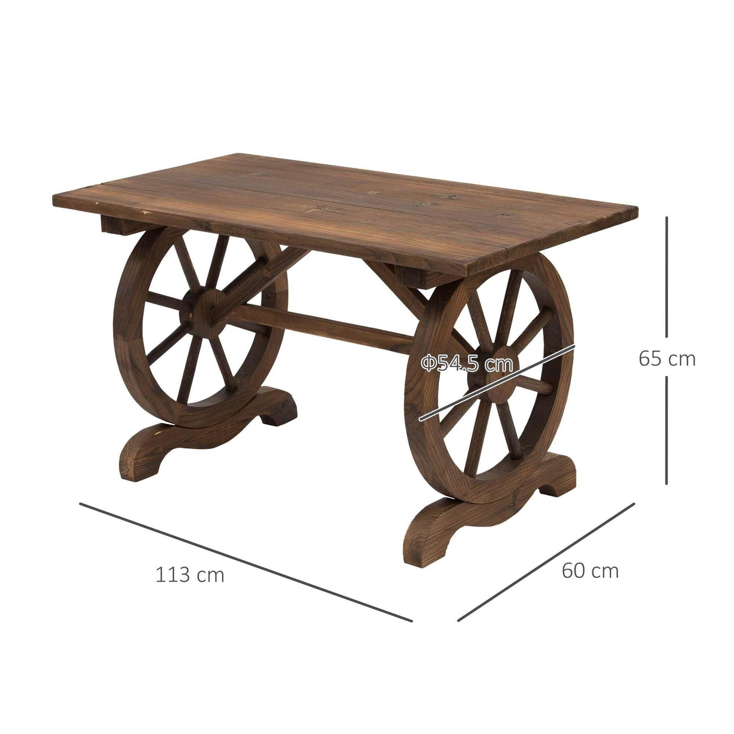Outsunny Outdoor Wood Coffee Table Water-Resistant Patio Furniture - ALL4U RETAILER LTD