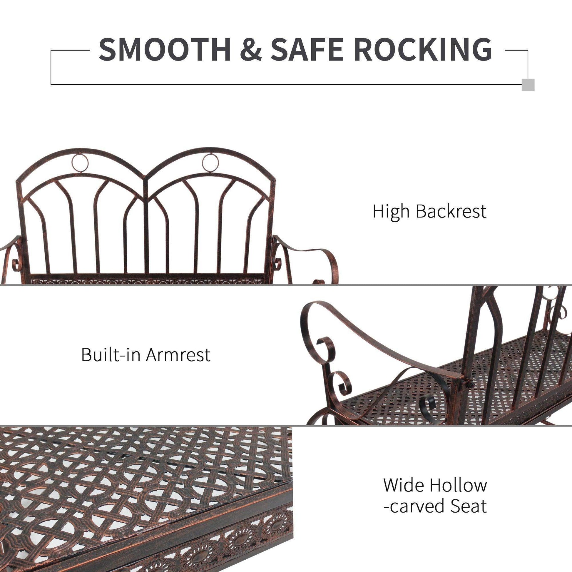 Outsunny Park Bench Swing Chair - Bronze - ALL4U RETAILER LTD