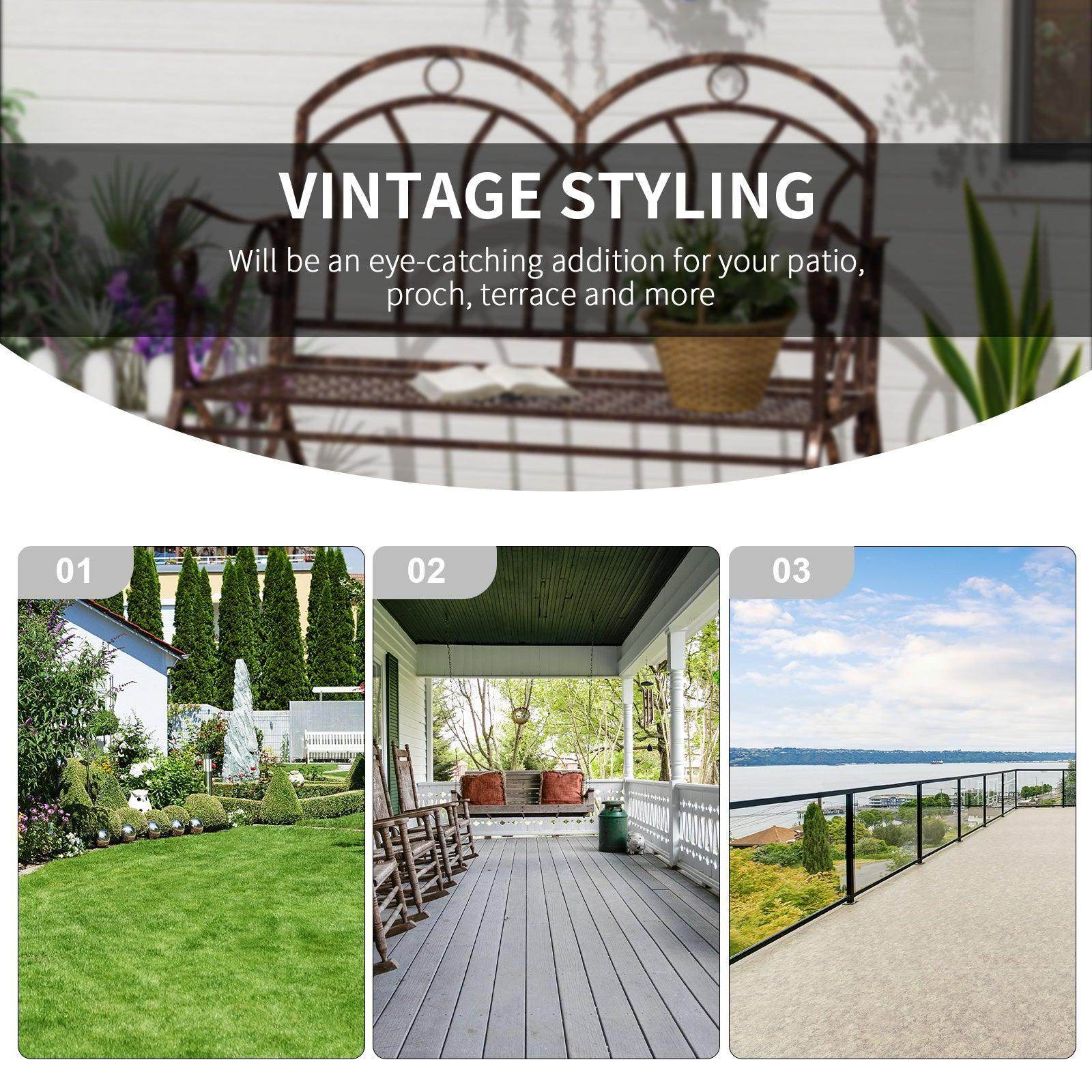 Outsunny Park Bench Swing Chair - Bronze - ALL4U RETAILER LTD