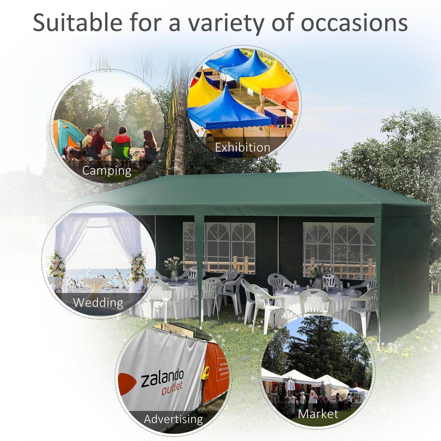 Outsunny Party Tent - 6x3m Outdoor Canopy - ALL4U RETAILER LTD