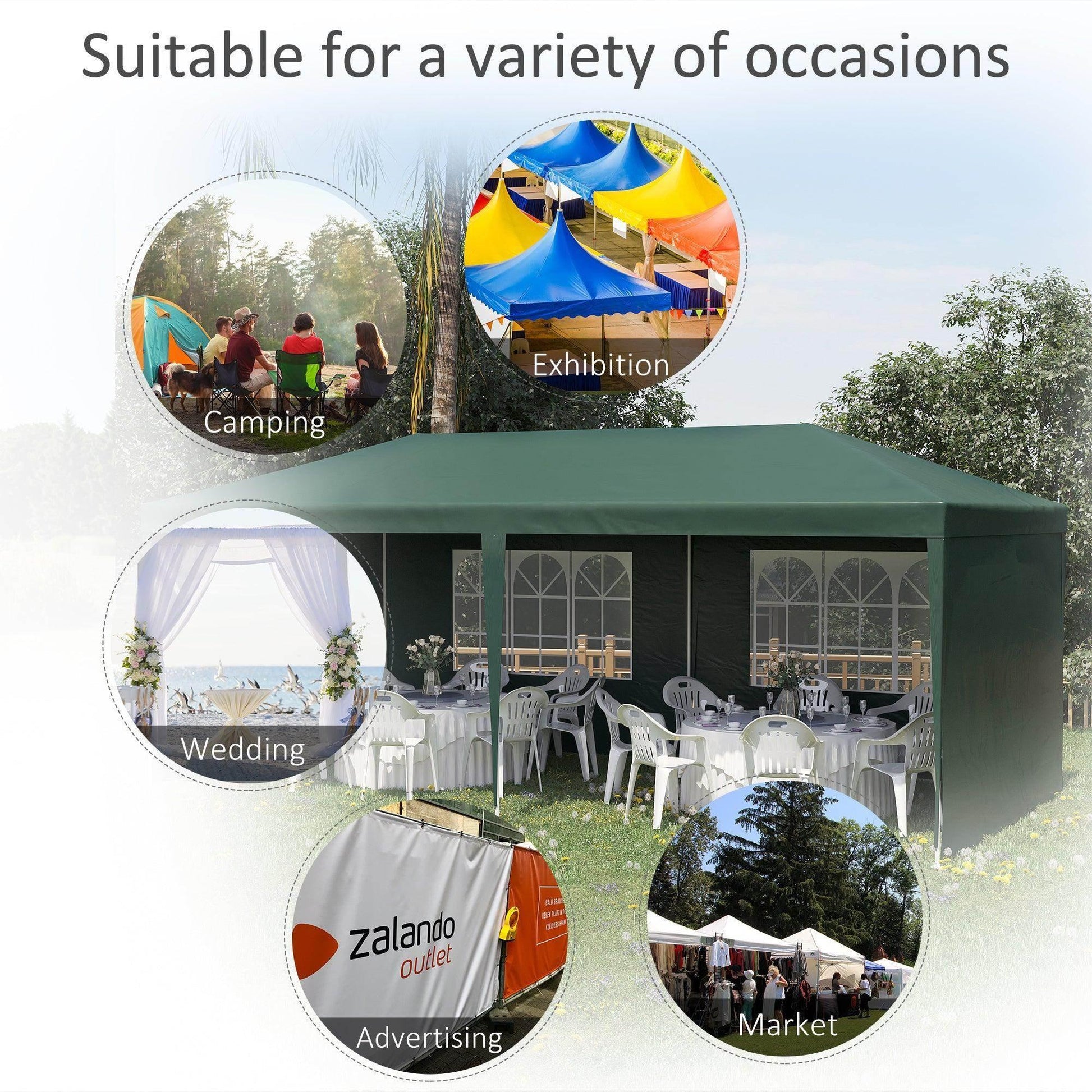 Outsunny Party Tent - 6x3m Outdoor Canopy - ALL4U RETAILER LTD