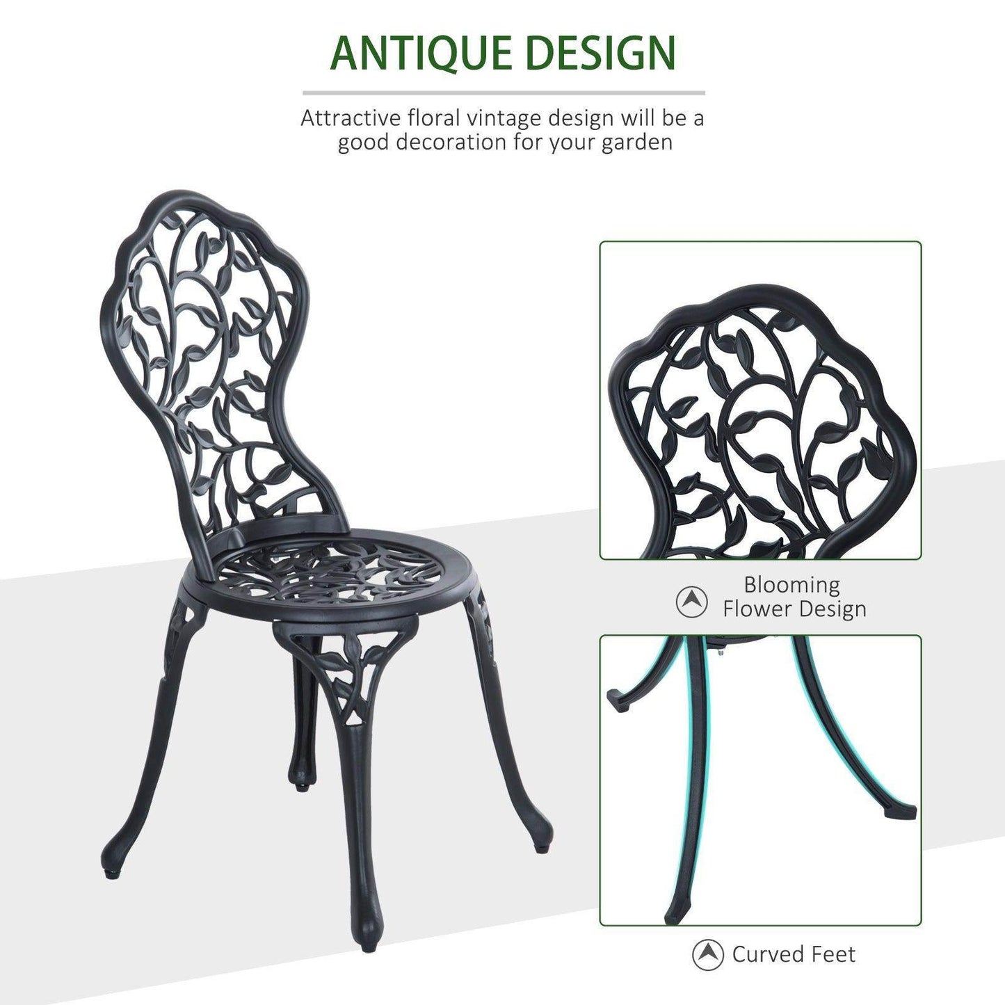 Outsunny Patio Bistro Set - Outdoor Dining - ALL4U RETAILER LTD