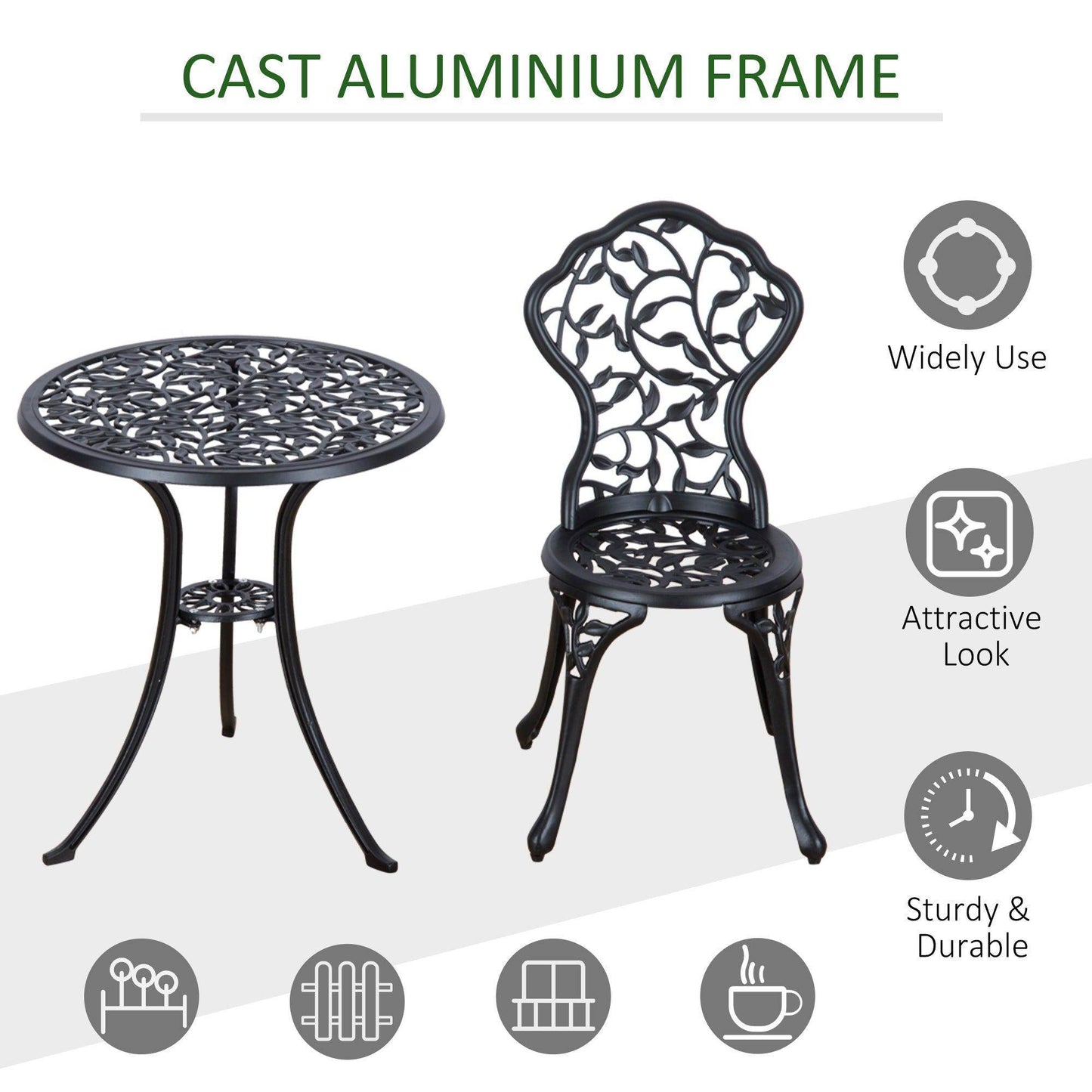 Outsunny Patio Bistro Set - Outdoor Dining - ALL4U RETAILER LTD