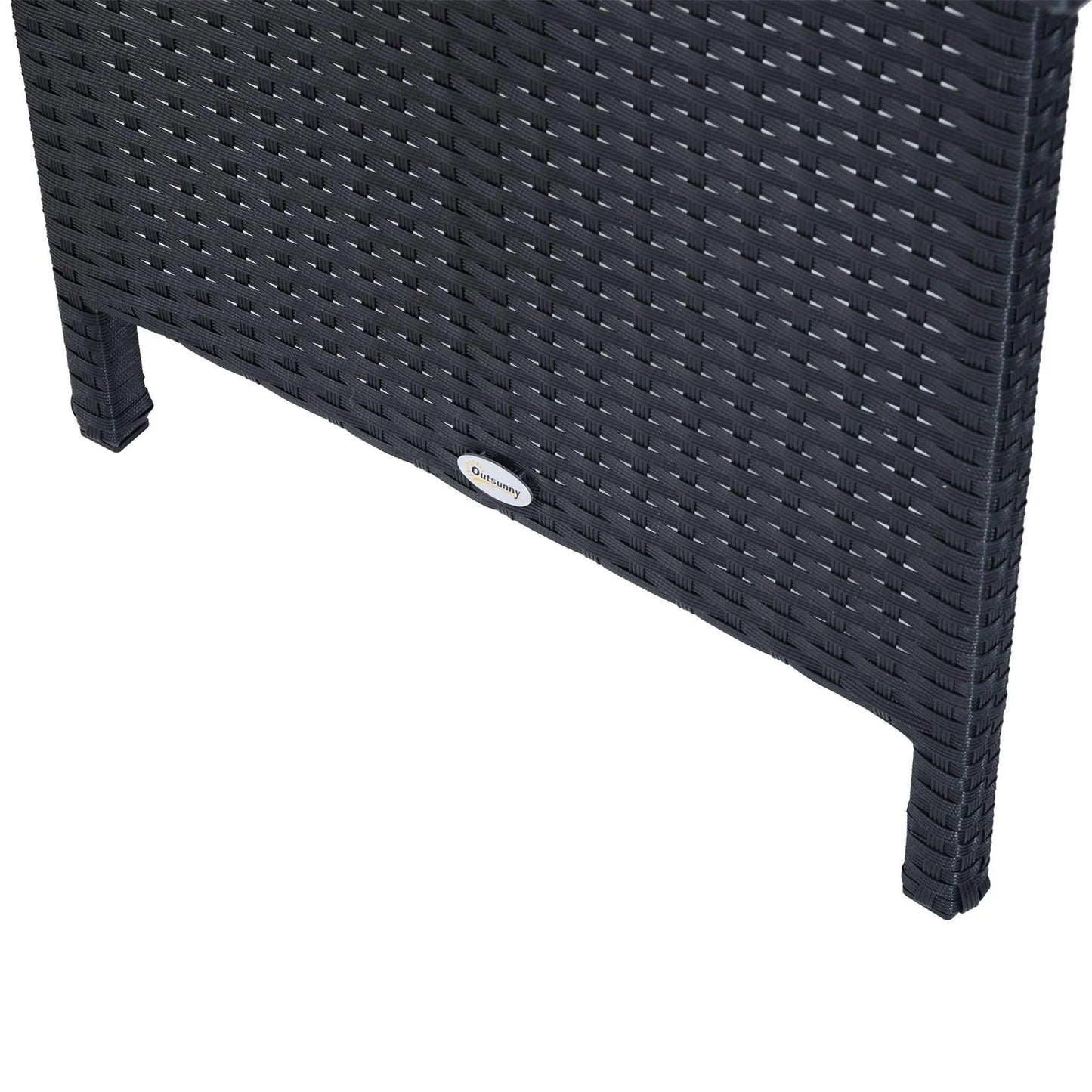 Outsunny Patio Corner Dining Set - Black Rattan 8-Seater - ALL4U RETAILER LTD