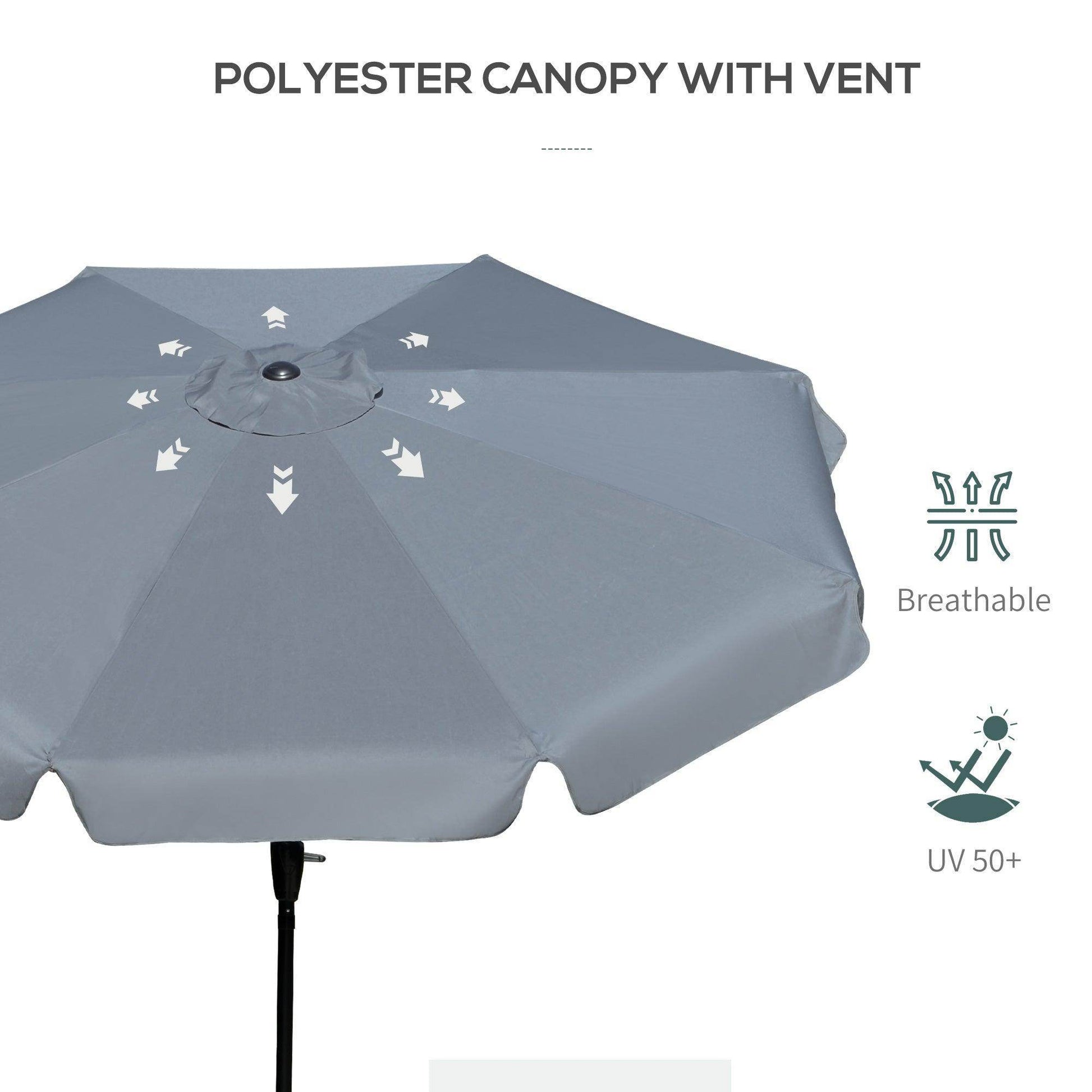 Outsunny Patio Umbrella - Outdoor Sun Shade with Ruffles - ALL4U RETAILER LTD