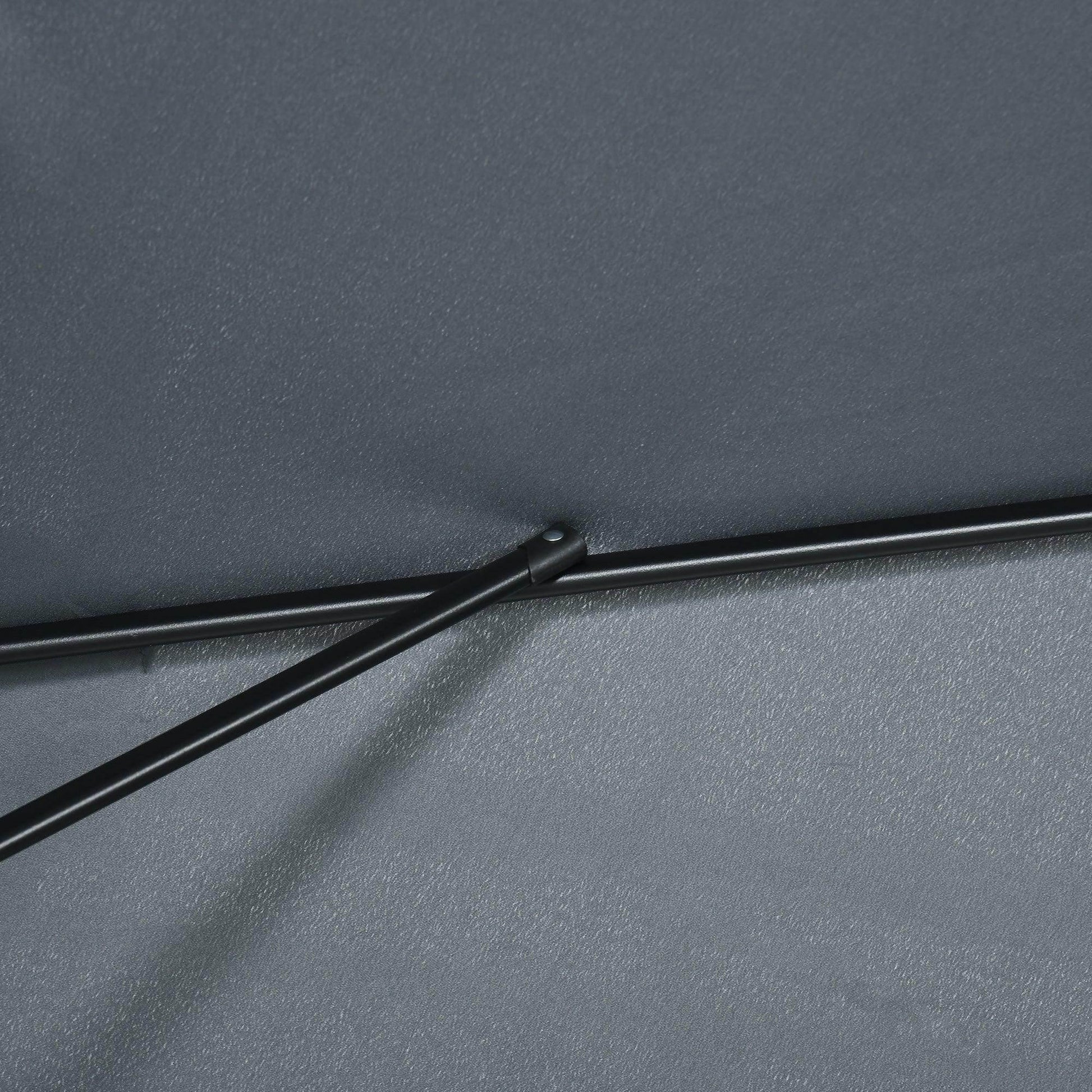Outsunny Patio Umbrella 3x2m - Dark Grey - ALL4U RETAILER LTD