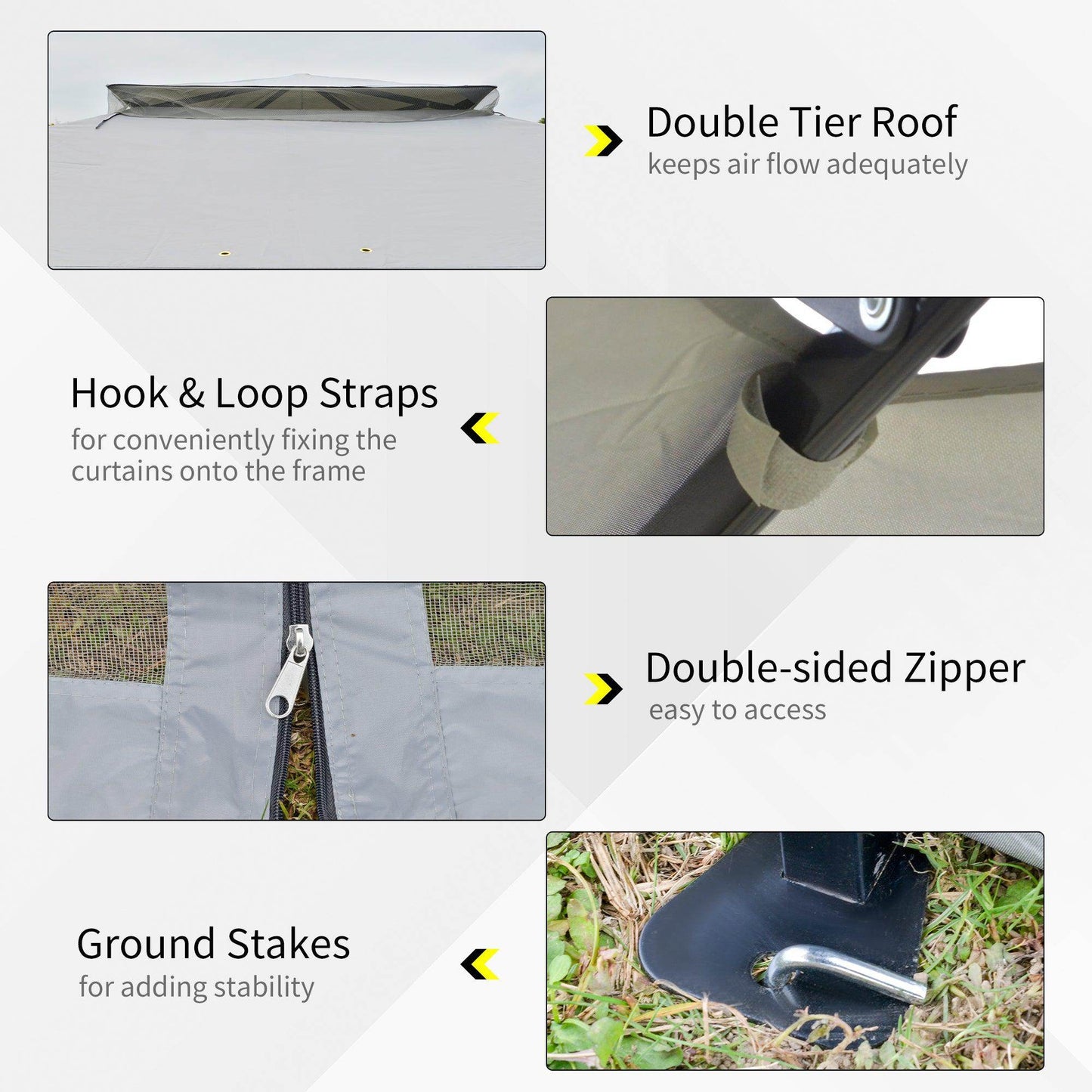 Outsunny Pop-up Party Tent Canopy Gazebo - 3.6x3.6x2.9m - ALL4U RETAILER LTD