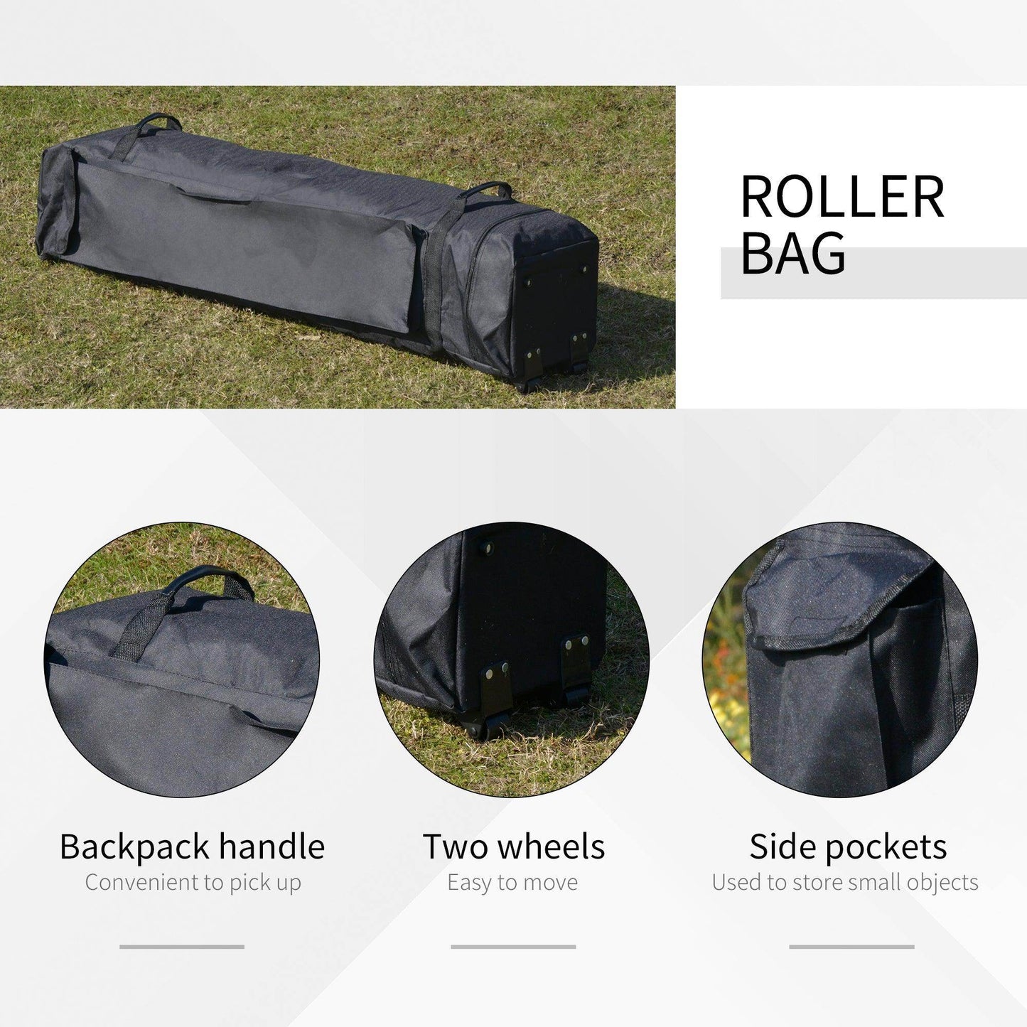 Outsunny Pop-up Party Tent Canopy Gazebo - 3.6x3.6x2.9m - ALL4U RETAILER LTD