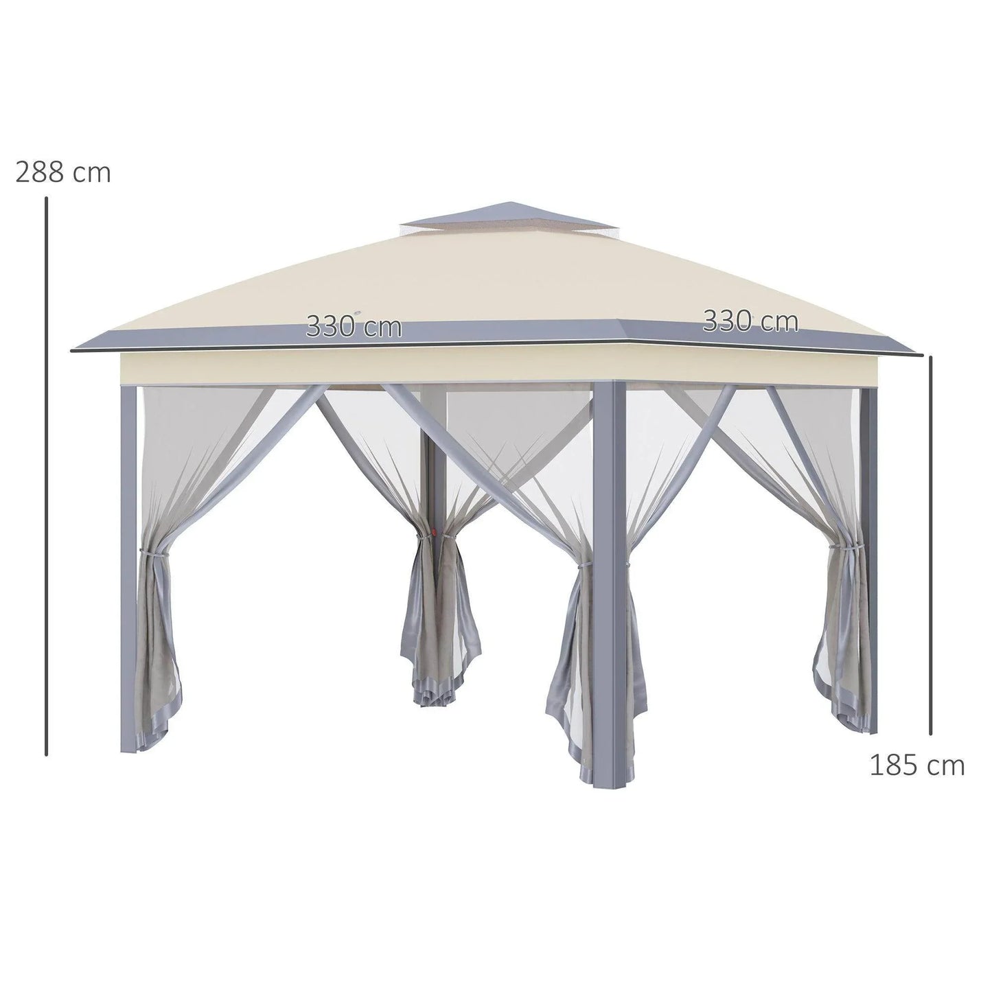 Outsunny Pop Up Canopy Tent with Mesh Sidewalls - ALL4U RETAILER LTD