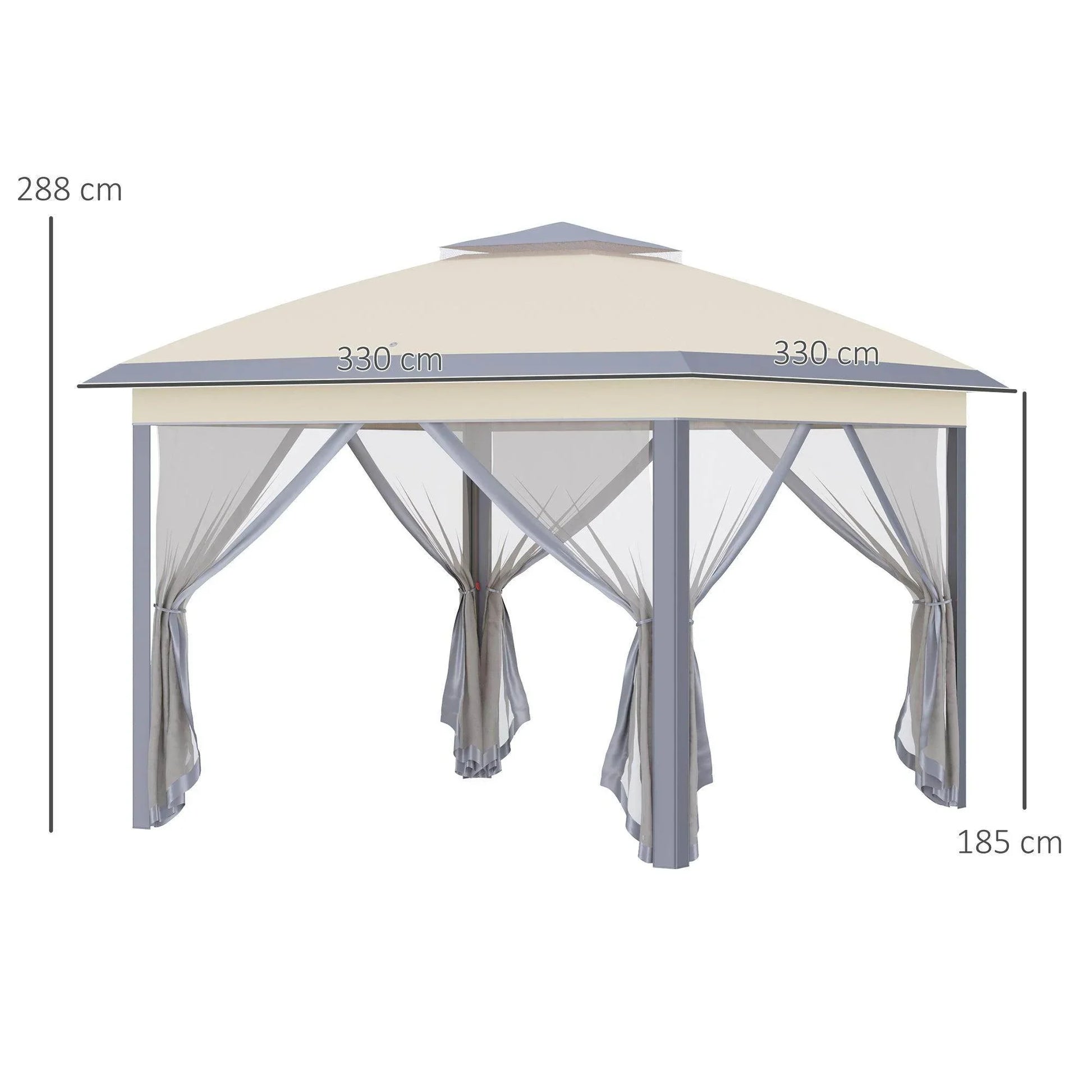 Outsunny Pop Up Canopy Tent with Mesh Sidewalls - ALL4U RETAILER LTD