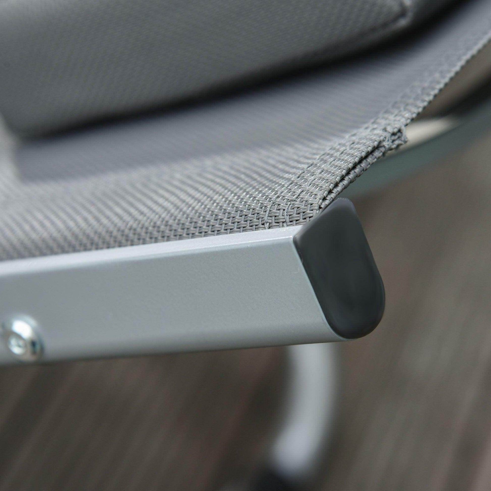 Outsunny Portable Ergonomic Lounger Chair for Garden Patio - Dark Grey - ALL4U RETAILER LTD