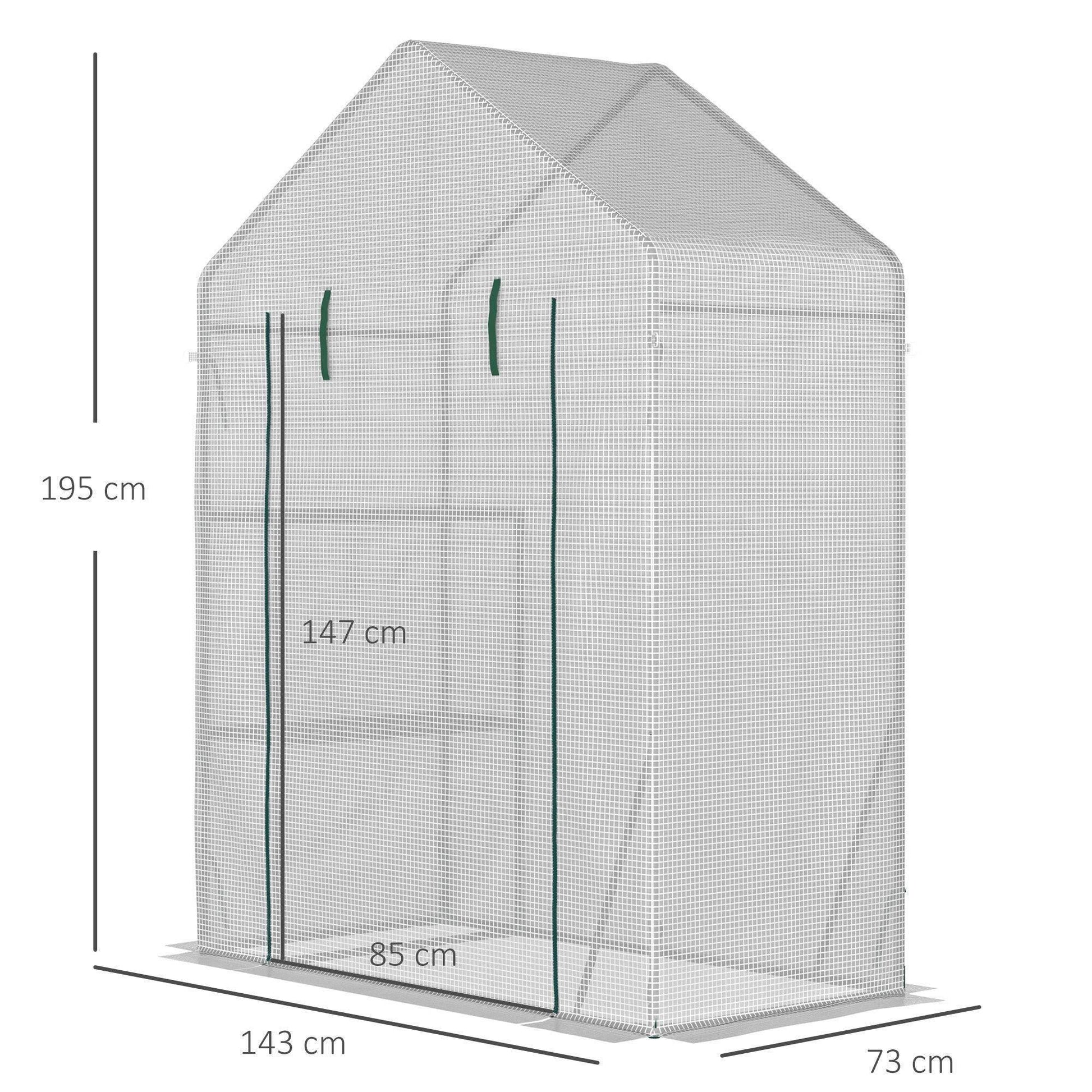 Outsunny Portable Gardening Greenhouse with 2 Shelves - ALL4U RETAILER LTD