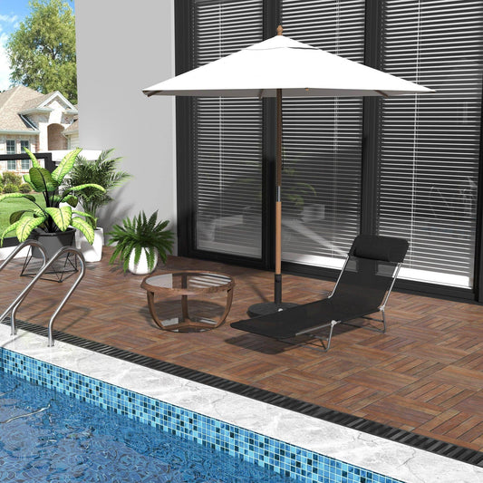 Outsunny Portable Outdoor Patio Chaise - Adjustable Lounger - ALL4U RETAILER LTD