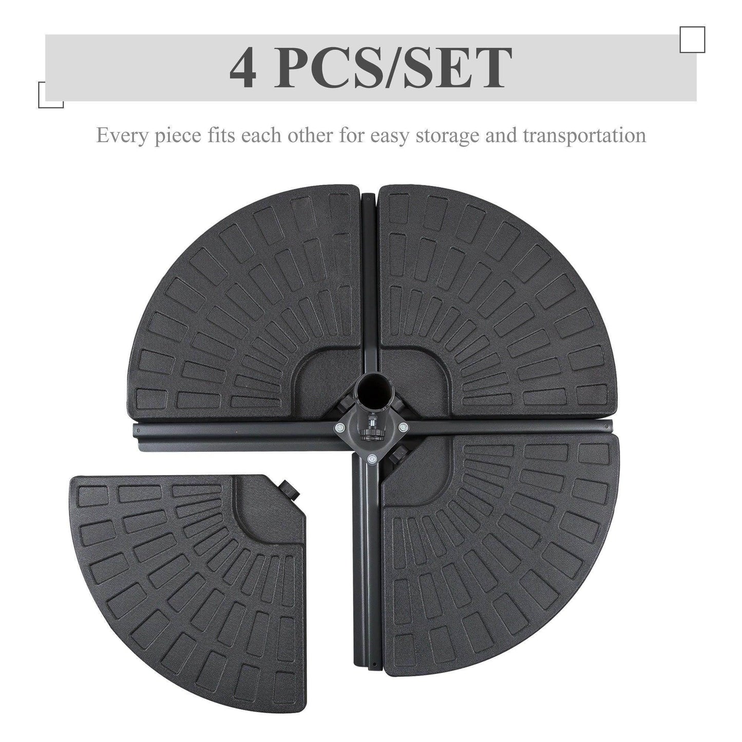 Outsunny Portable Round Parasol Base Umbrella Stand - ALL4U RETAILER LTD