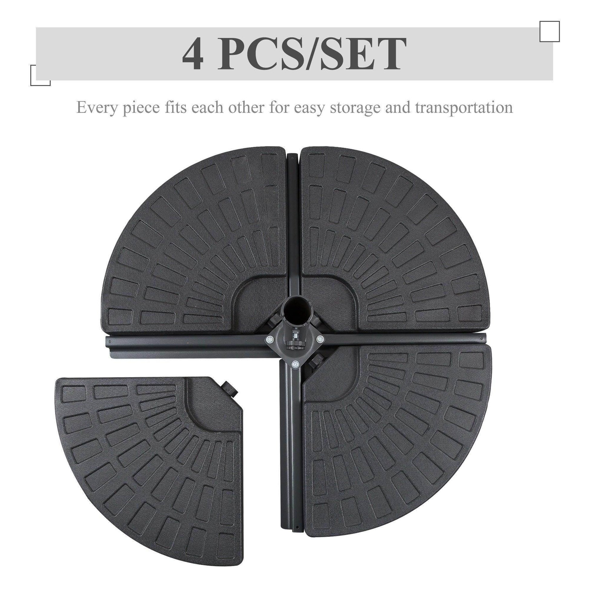 Outsunny Portable Round Parasol Base Umbrella Stand - ALL4U RETAILER LTD