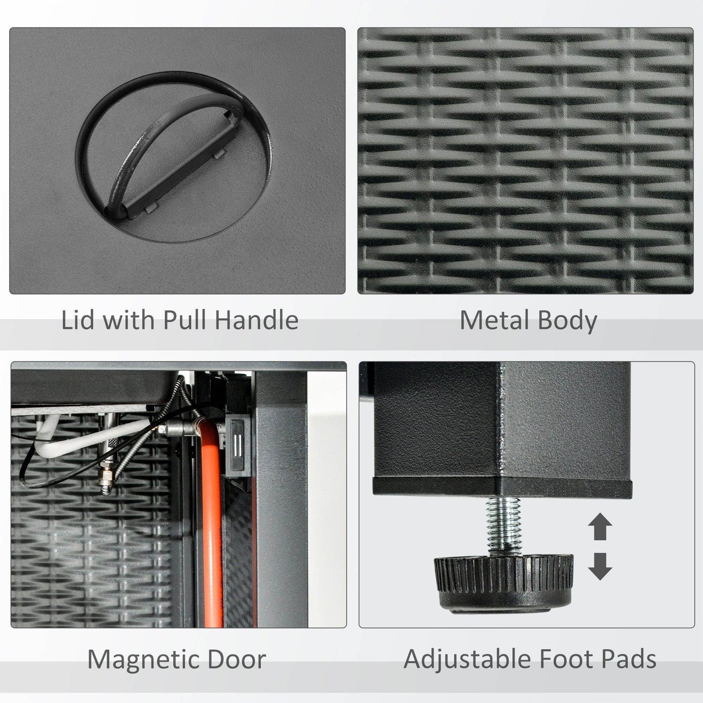 Outsunny Propane Fire Pit Table - Smokeless Patio Heater - ALL4U RETAILER LTD