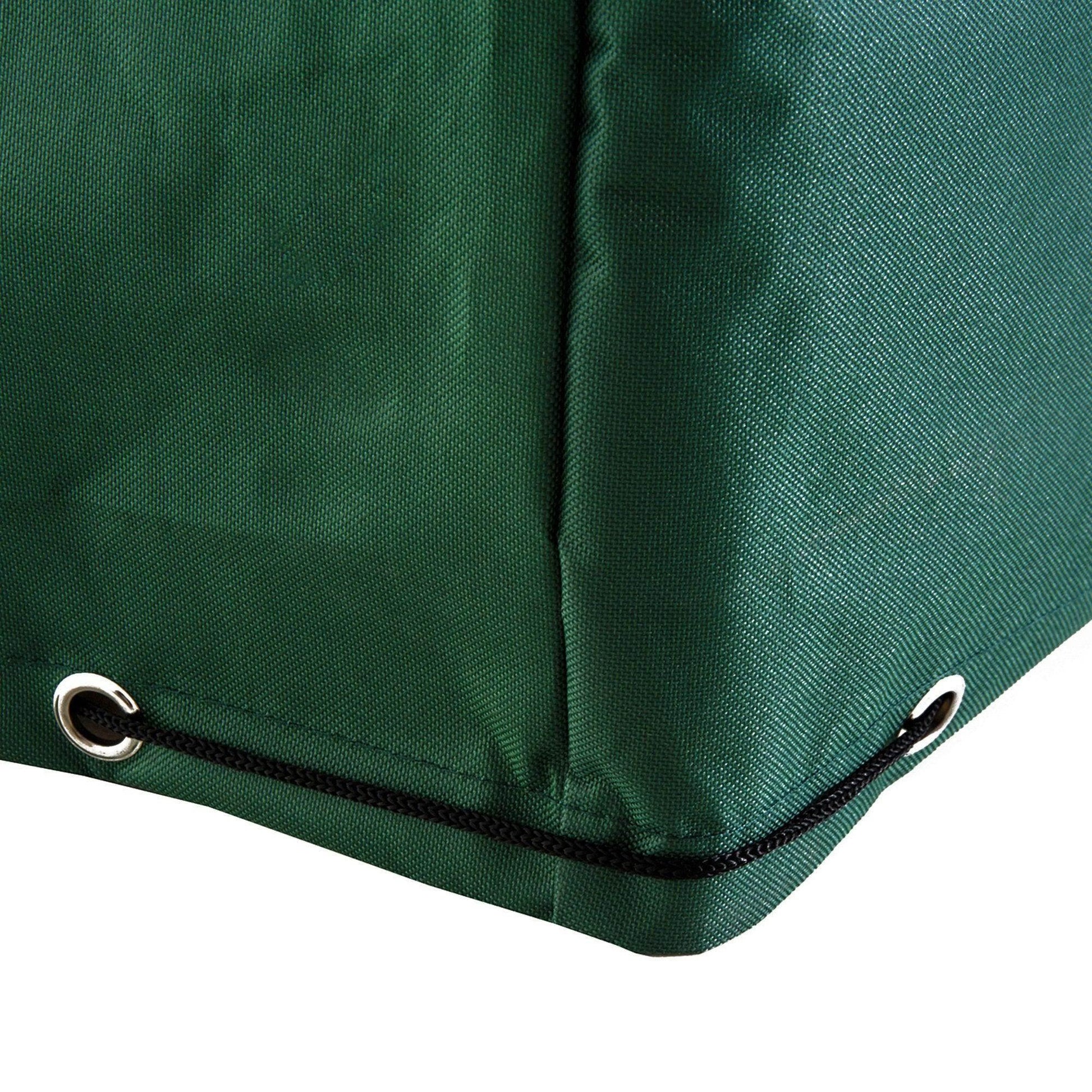 Green outdoor furniture cover with reinforced corners and metal eyelets, ALL4U home garden use