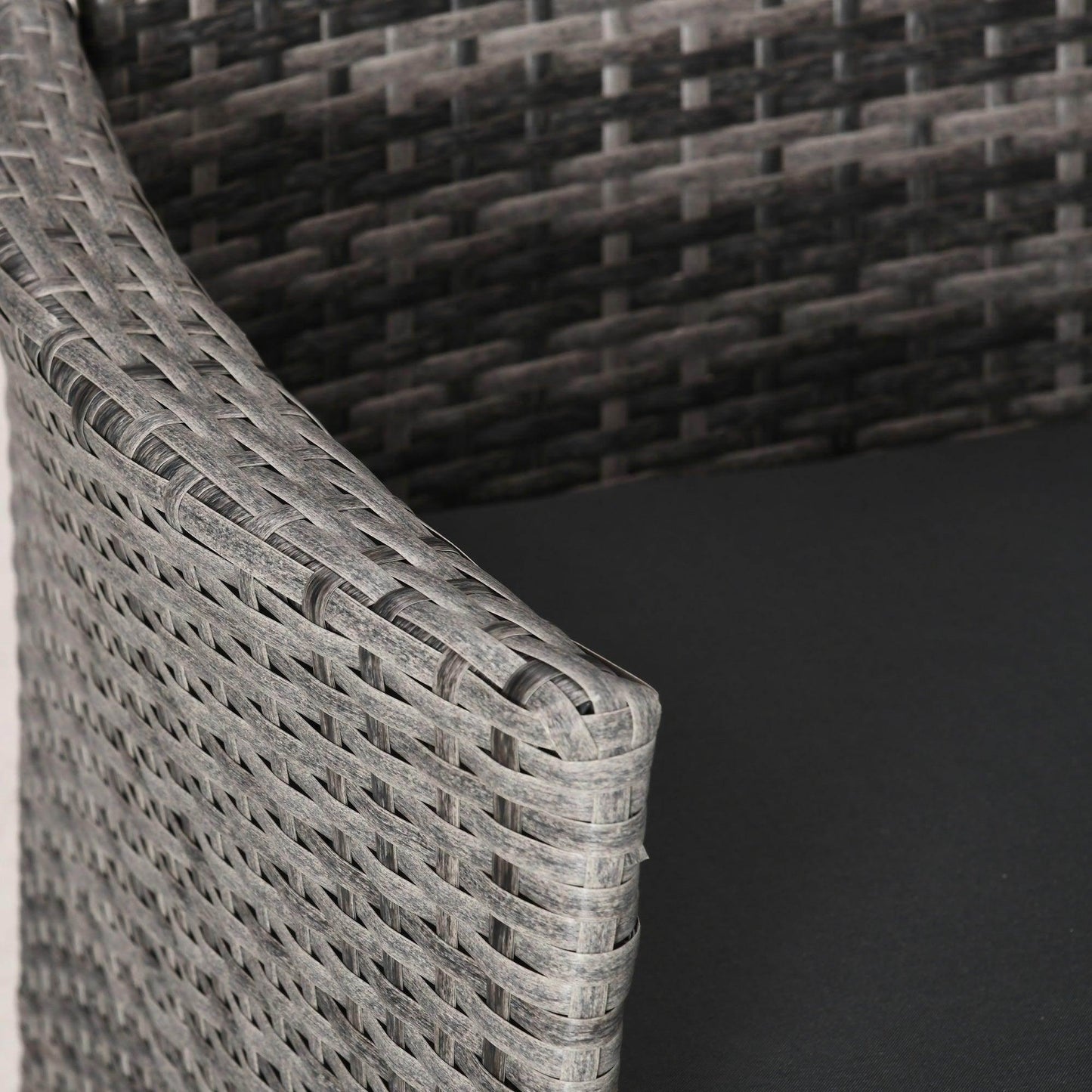 Outsunny Rattan Bistro Set - Light Grey - ALL4U RETAILER LTD