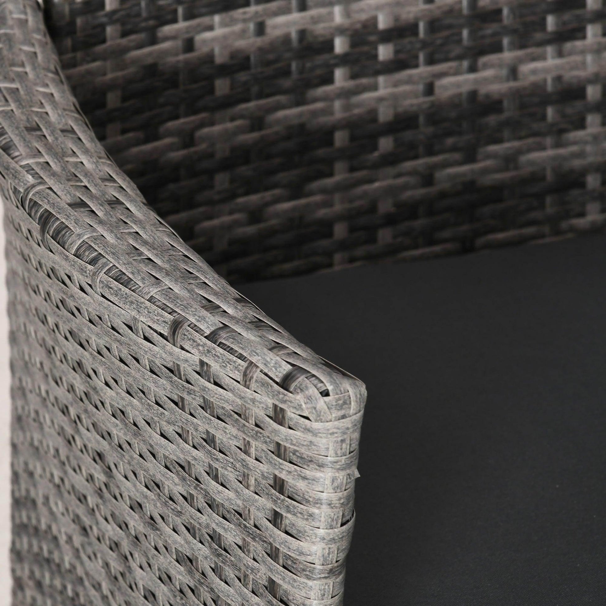 Outsunny Rattan Bistro Set - Light Grey - ALL4U RETAILER LTD